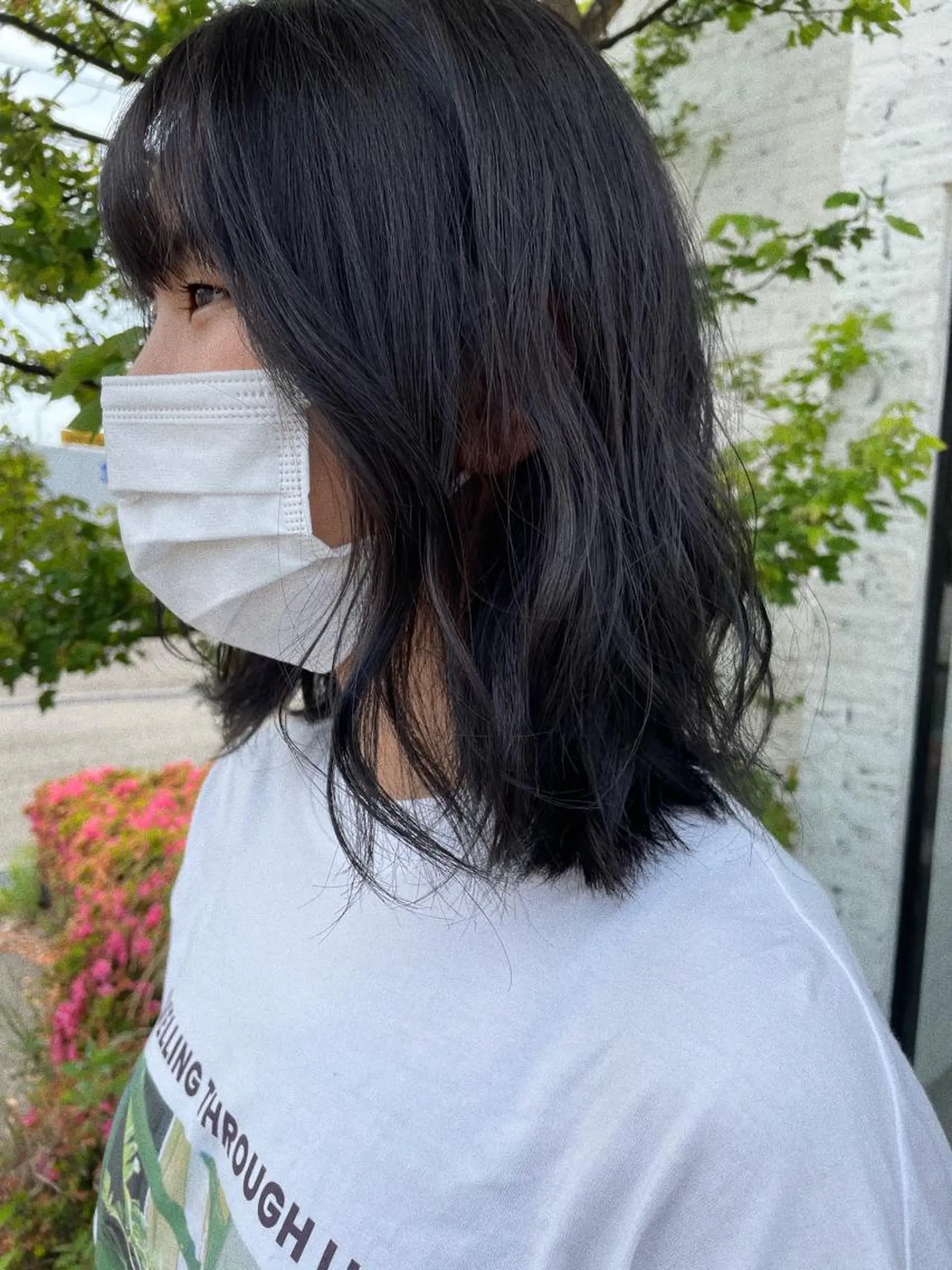ミディアム カラー 黒髪 ブルーカラー ブルーブラック 🌈トップデザイナー 金沢駅近nanamiのヘアスタイル