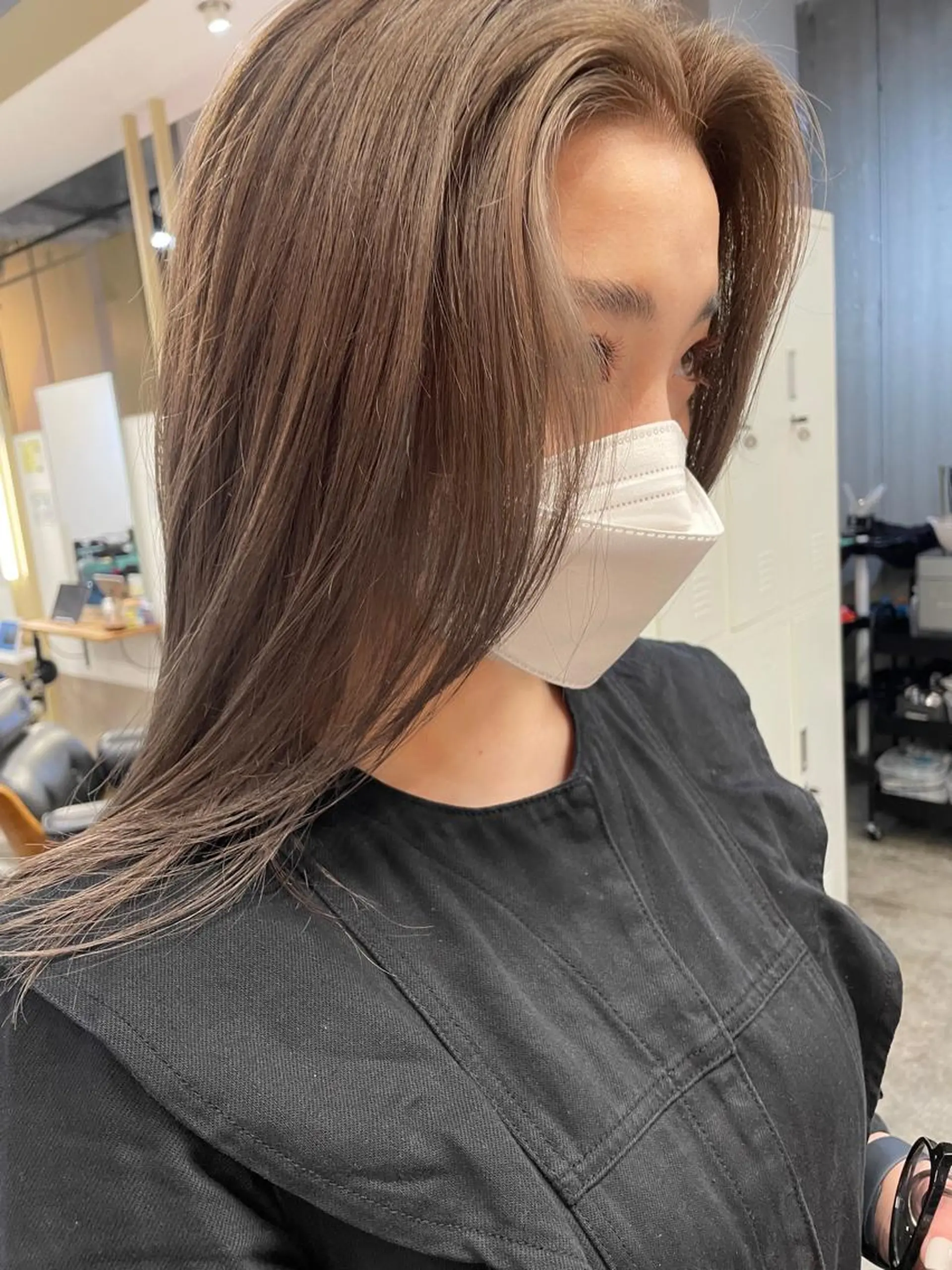 セミロング カラー グレージュ まいか🤎髪質改善 ミルクティーボブ🎀のヘアスタイル