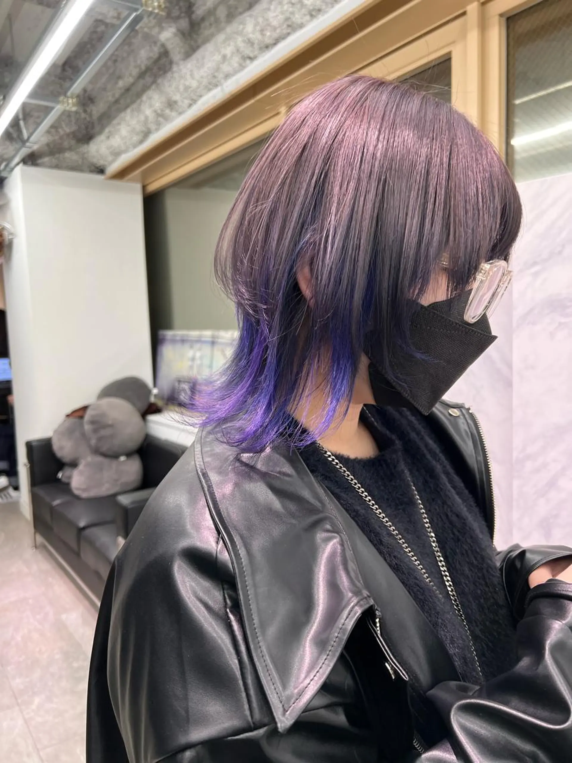 ミディアム ヘアカラー トリートメント ハイトーン&髪質改善 &韓国エクステ🤎のヘアスタイル