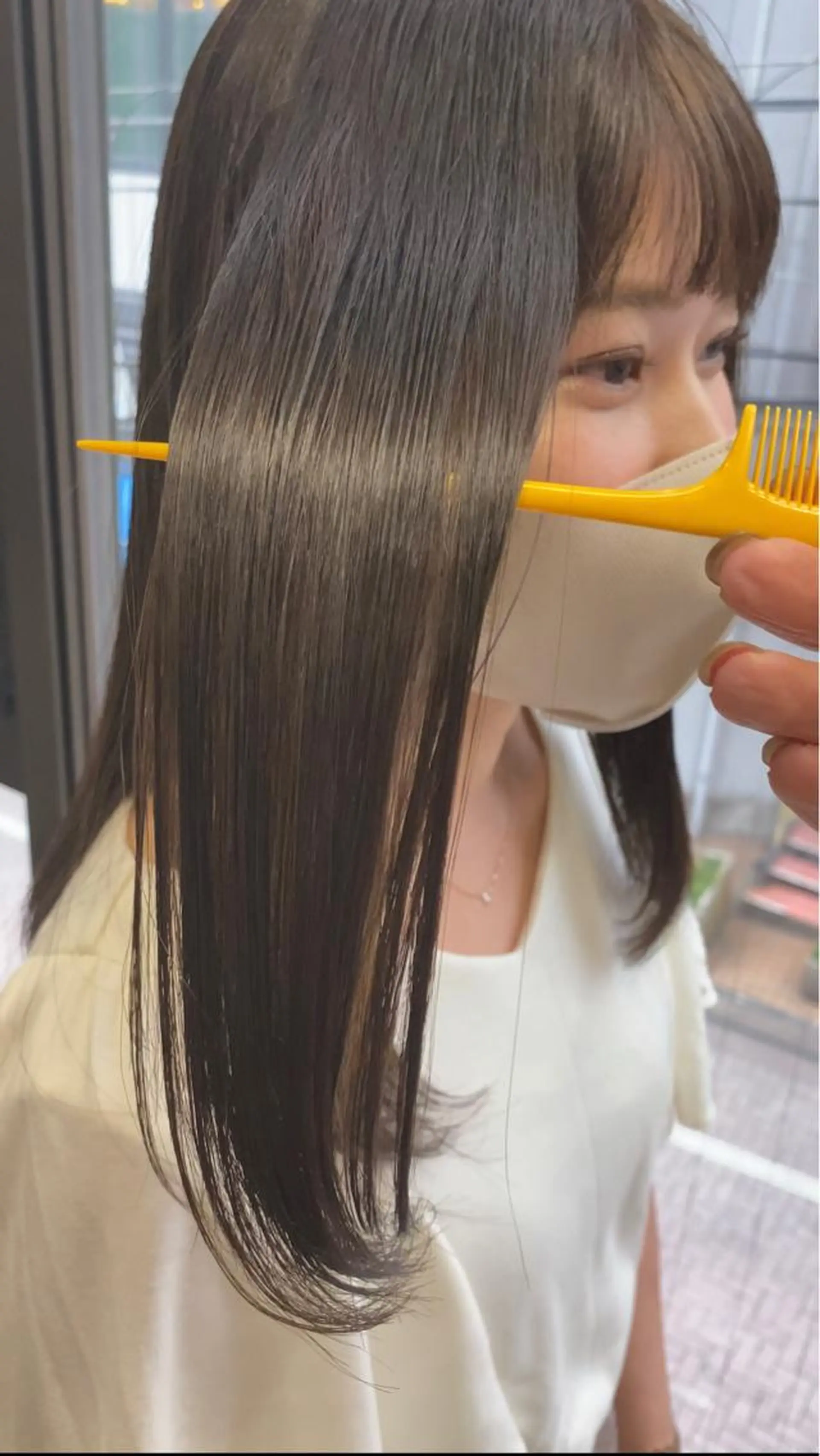 セミロング 韓国風ヘア トリートメント カット 縮毛矯正 トリートメント GO TODAY シェアサロン 町田店所属・韓国ヘア🇰🇷 スズキのヘアスタイル