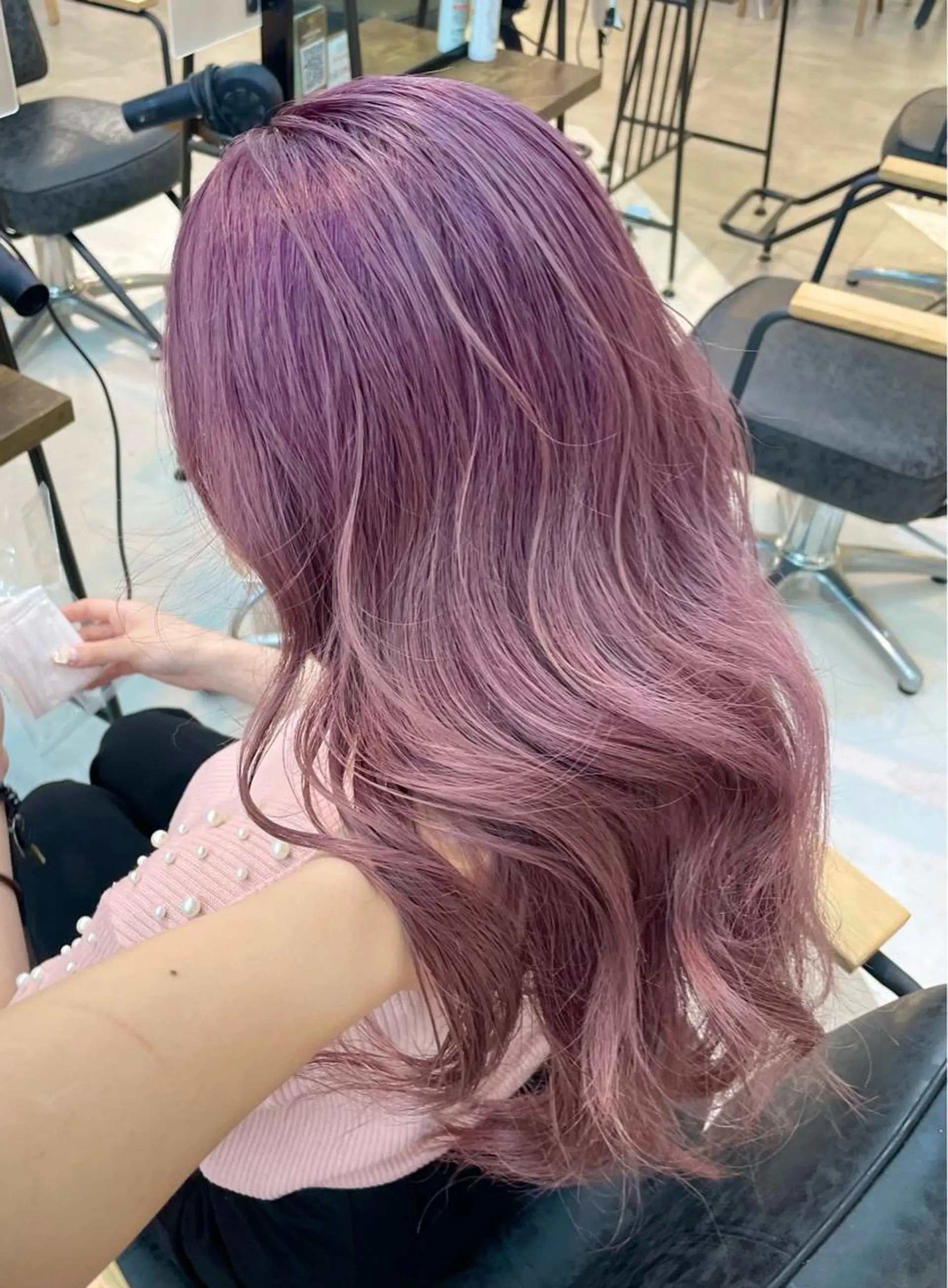 ロング カラー ピンクカラー パープルカラー メンズパーマ/ メッシュ📍ﾕﾘのヘアスタイル