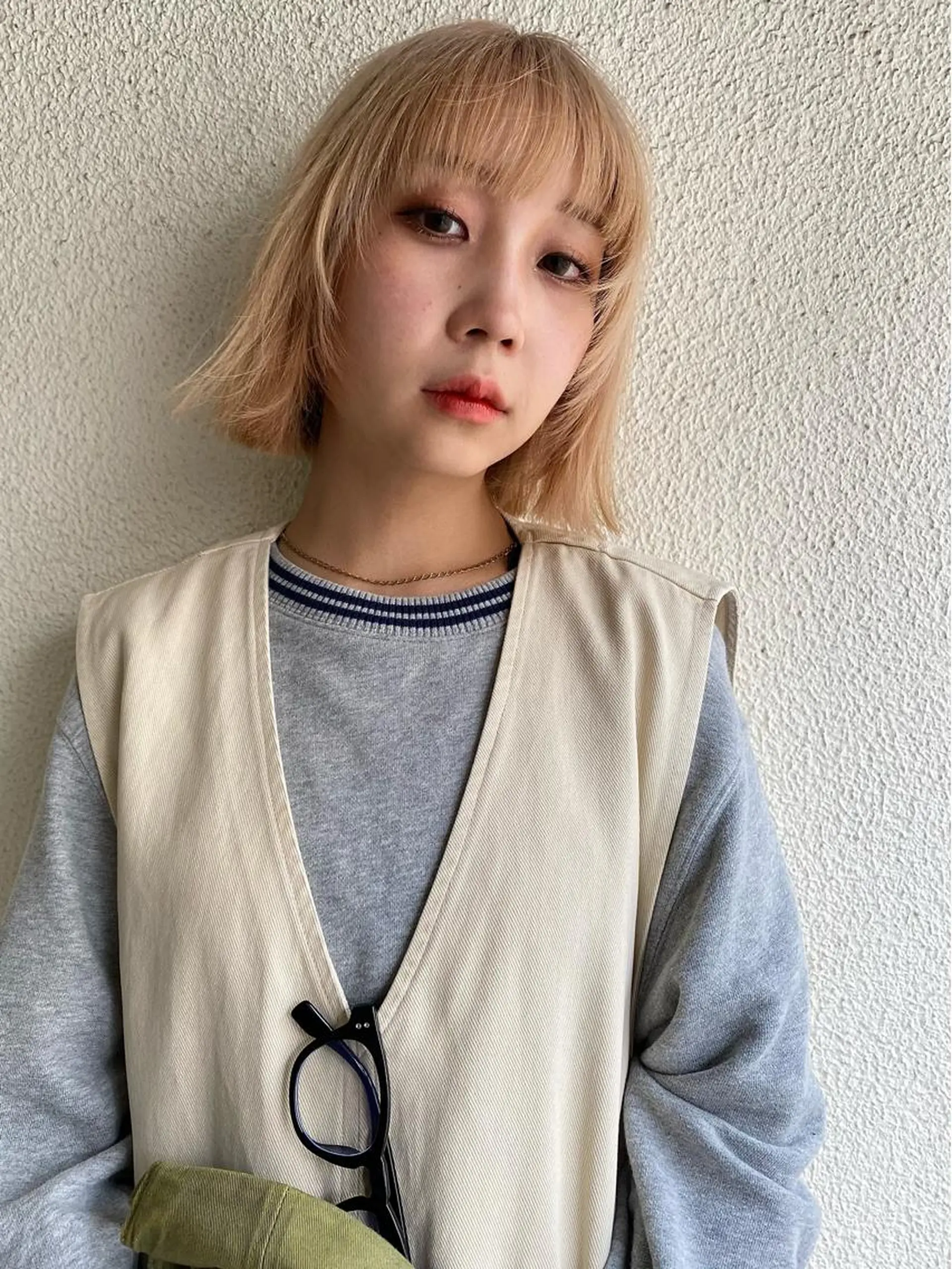 ミディアム カラー ダブルカラー ハイライトカラー インナーカラー くびれヘア ハイライト カット ヘアカラー Pia hair Design Yakuin所属・Pia ツボイ ケイタのヘアスタイル