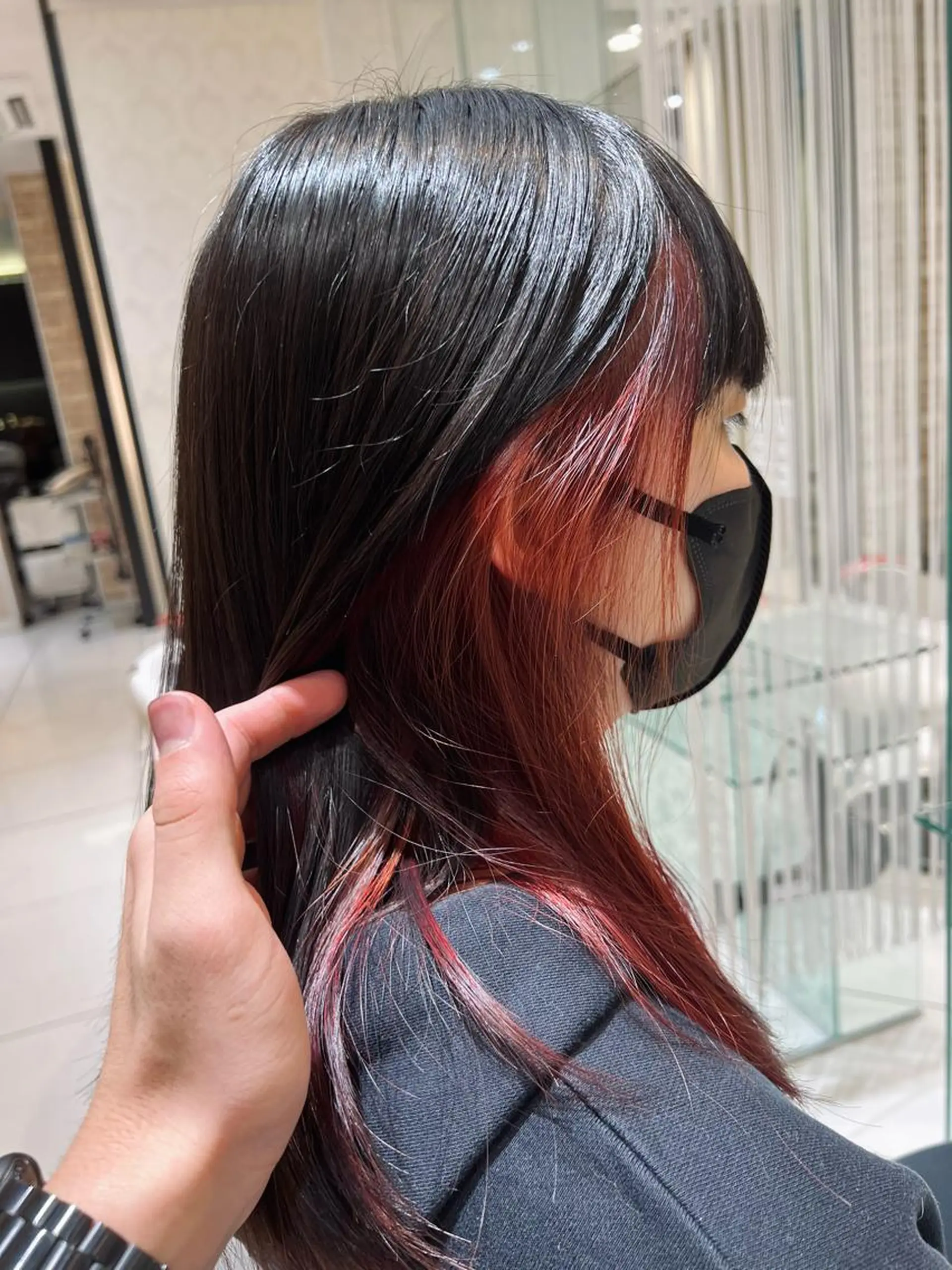 カラー ブリーチ インナーカラー オレンジ ボブ/ハイトーン/ 髪質改善/越谷✨倉持のヘアスタイル