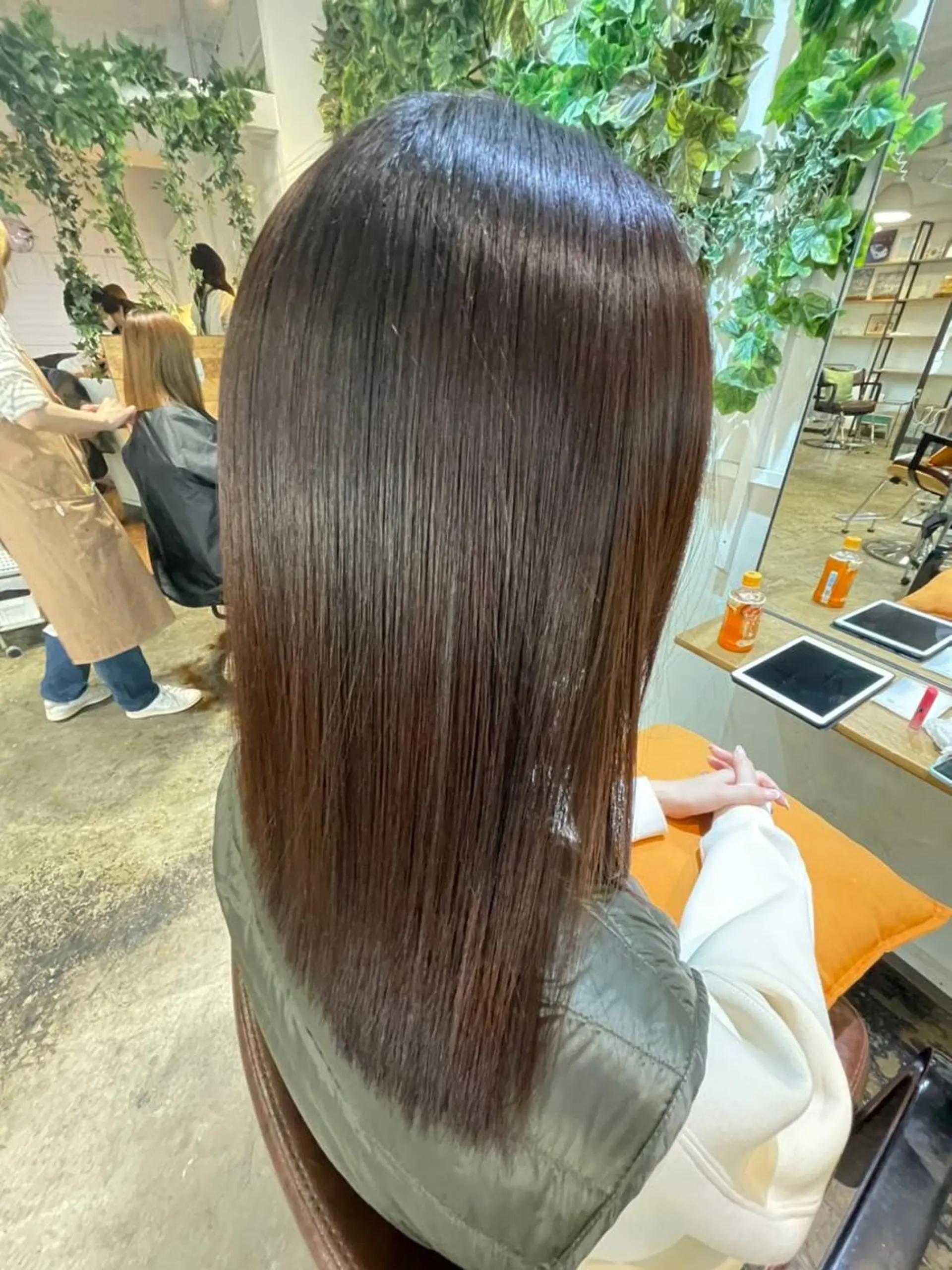 セミロング ヘアアレンジ パーマ カラー セミロングパーマ アディクシーカラー アッシュ バレイヤージュ ミストバング 【N°deseo】 吉祥寺のヘアスタイル