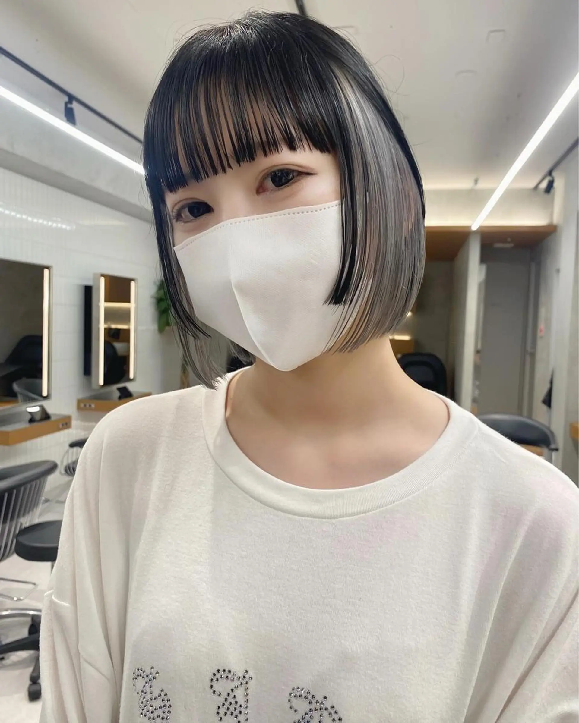 ショート パーマ nico TOKYO所属・センターパート/ 暖色カラーayuのヘアスタイル