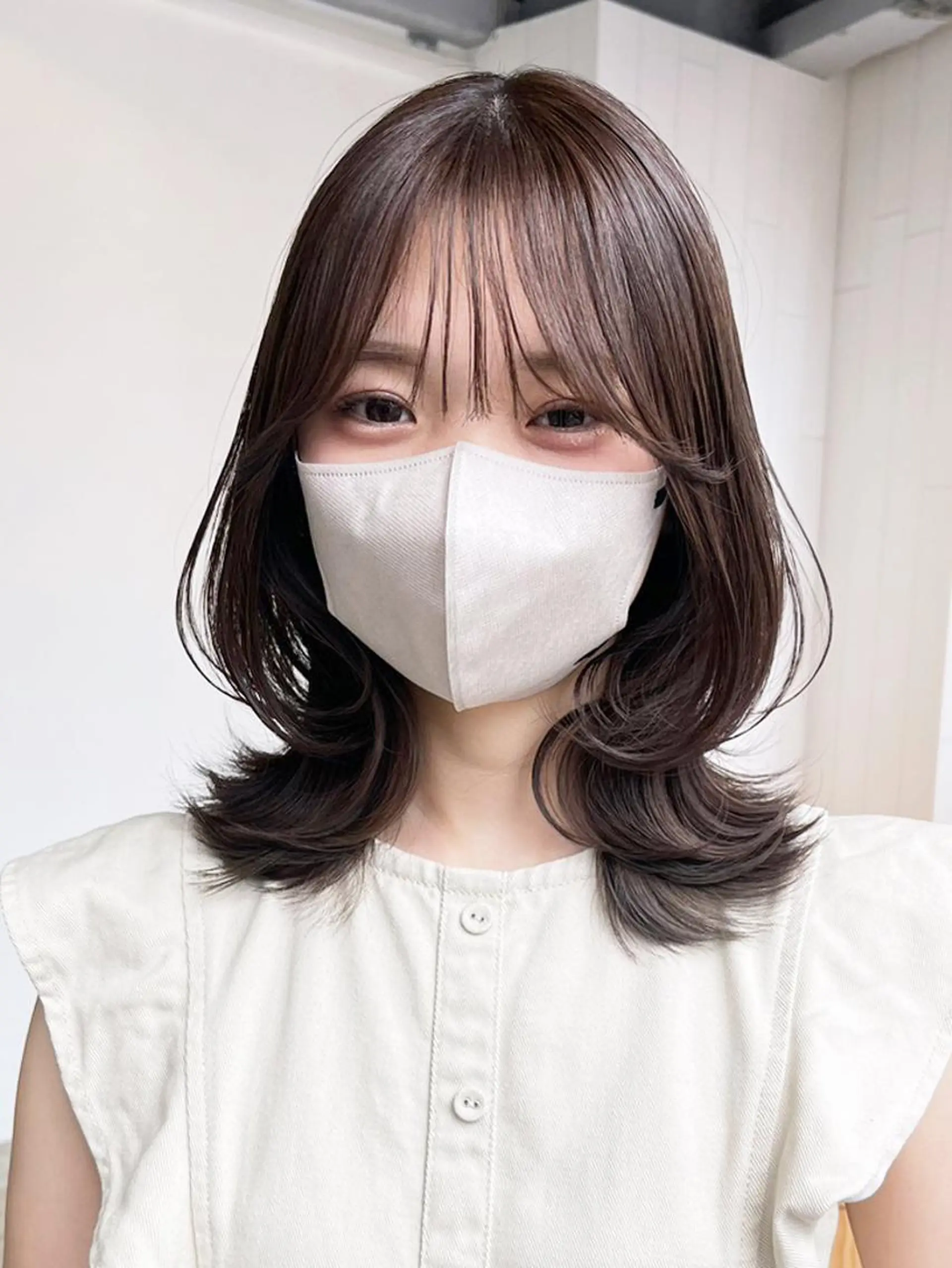 ミディアム カラー ミディアムレイヤー レイヤーカット カット ヘアカラー トリートメント ITbyALBUM 中野店のヘアスタイル