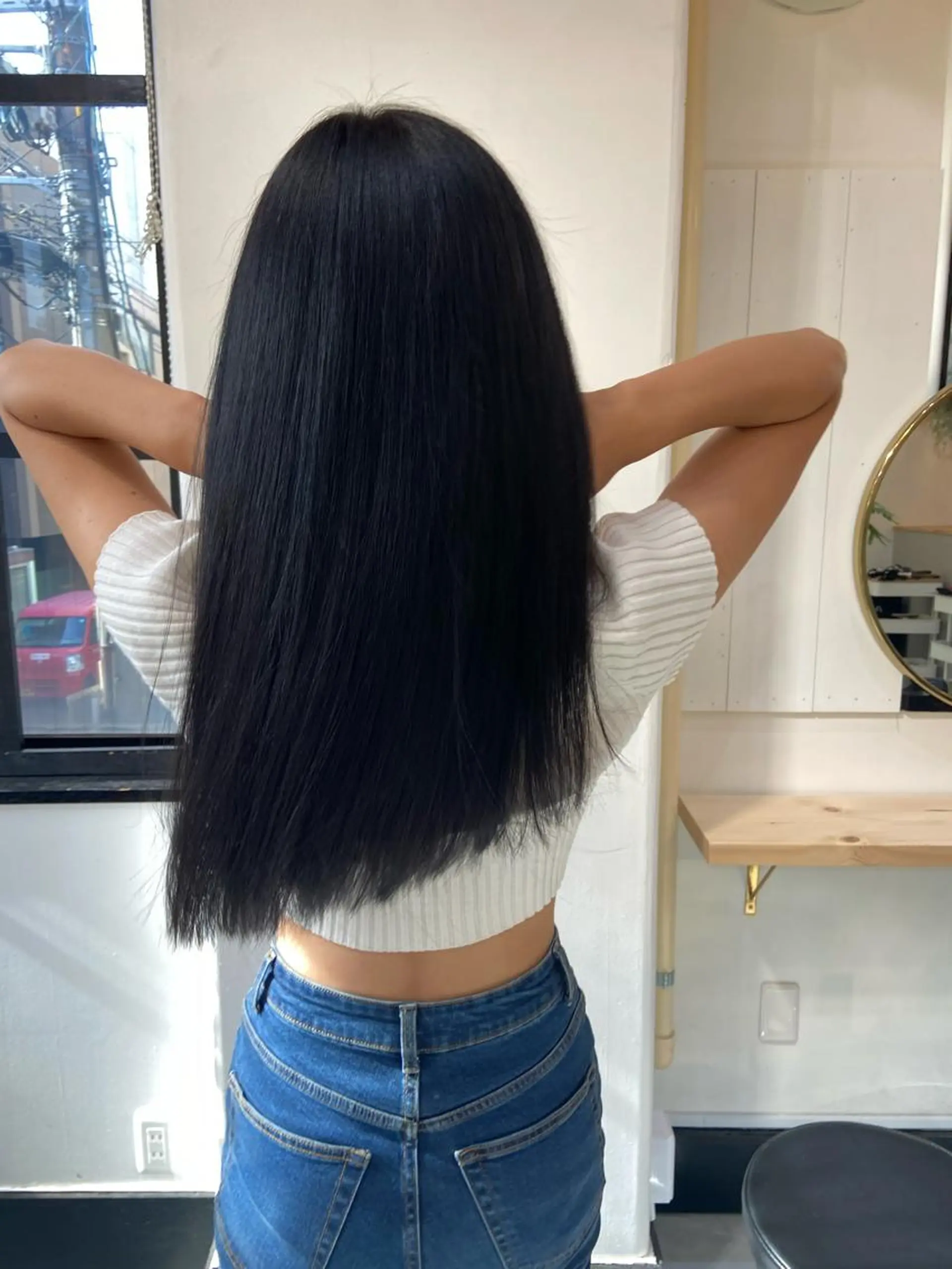 ロング カラー 髪質改善 トリートメント 田中 あやなのヘアスタイル