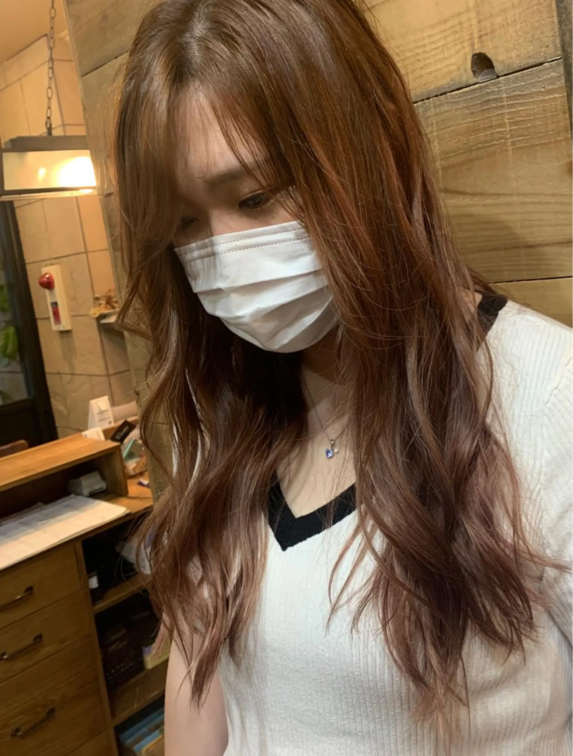 ロング カラー ベージュカラー ピンクカラー ヘアカラー トリートメント SHIAN 八王子👼鬼塚さやかのヘアスタイル