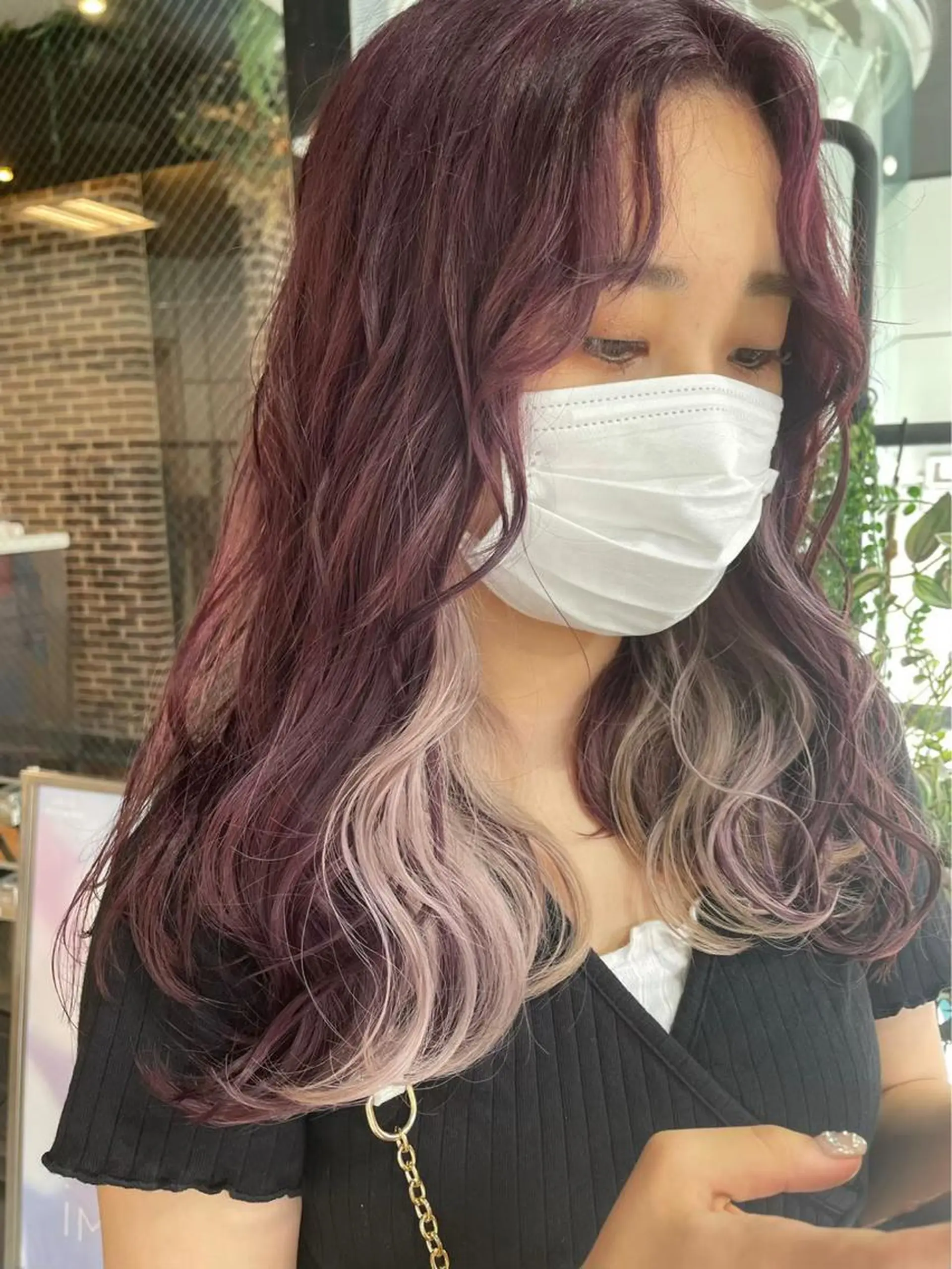 セミロング カラー ブリーチ ケアブリーチ デザインカラー ダブルカラー イヤリングカラー ヘアカラー トリートメント 艶髪ハイトーン/ AYAKA🌙のヘアスタイル