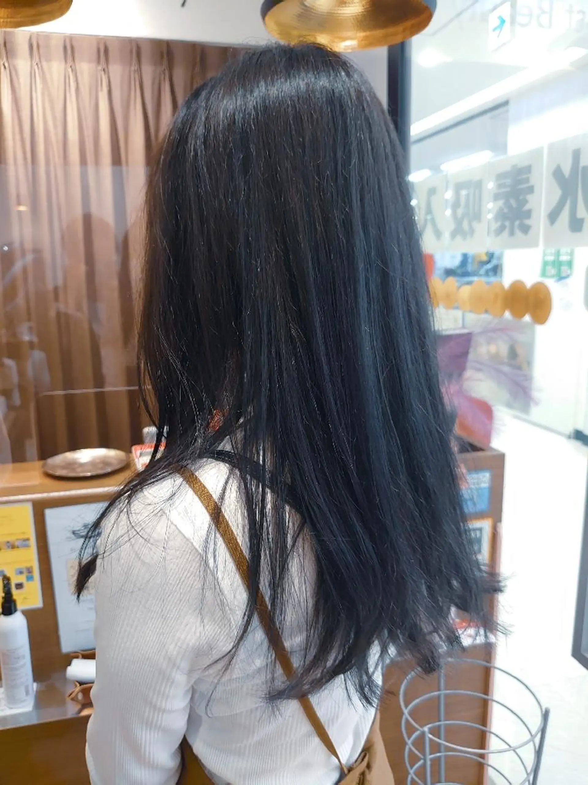 ロング カラー 黒髪 ブルーカラー ブルーブラック カット ヘアカラー トリートメント 髪質改善/ブリーチ 田代 龍我のヘアスタイル