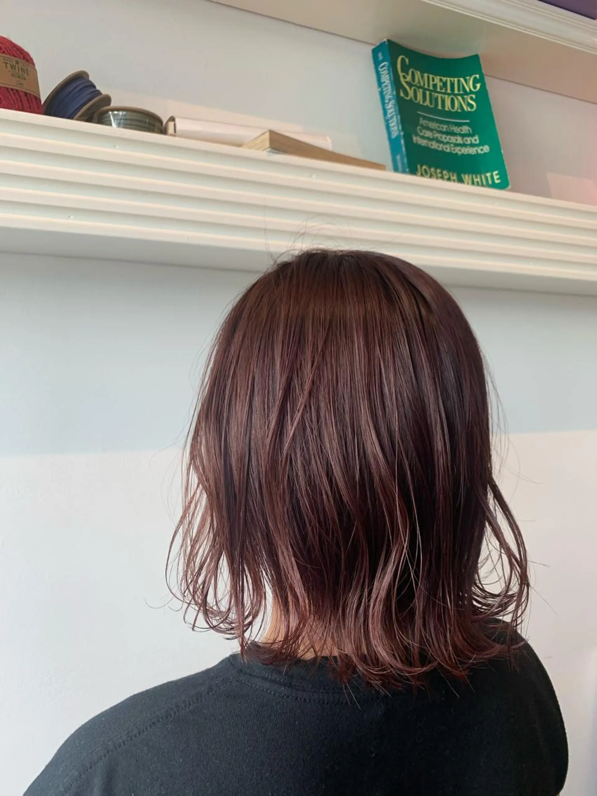 ミディアム アッシュ パープルカラー ボブ カット ヘアカラー トリートメント ヘッドスパ ヘアセット 山口 竣也のヘアスタイル