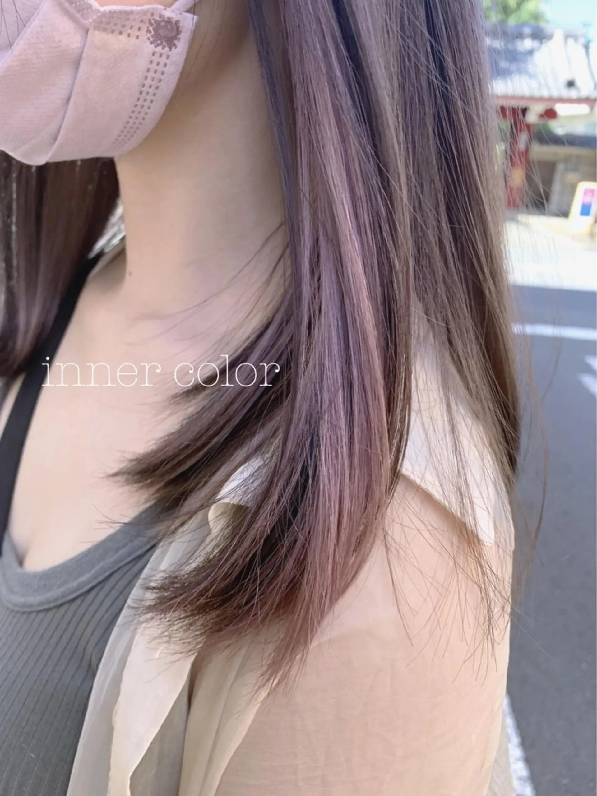 ミディアム カラー カット ヘアカラー トリートメント ぱつっとボブ/ 小野あかねのヘアスタイル