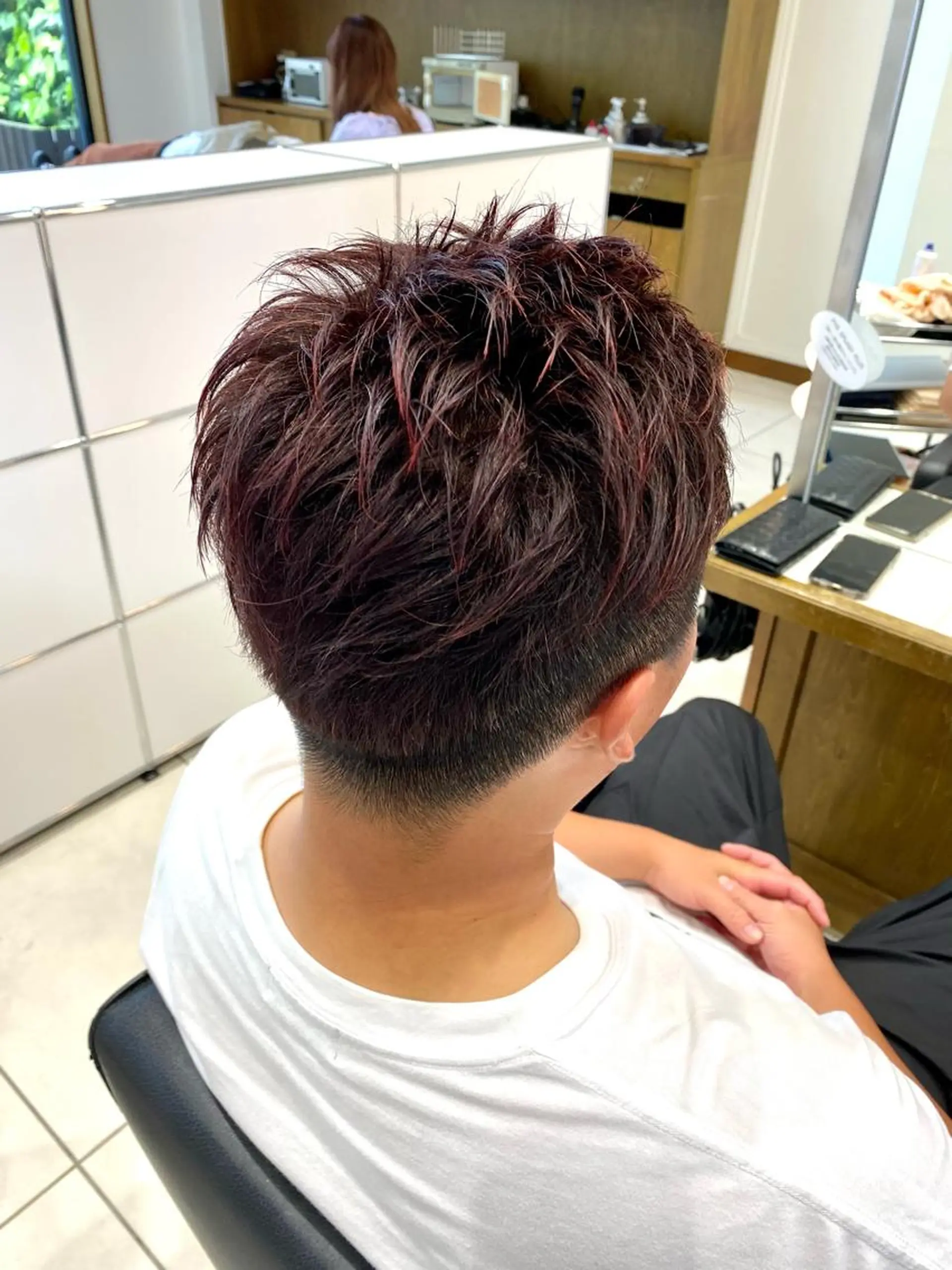 ショート カラー ヘアアレンジ メンズ メンズブリーチ ブリーチ ブリーチなしカラー レッドカラー カット ヘアカラー Reginavita栄店 【レジナヴィータ】所属・鈴木 二依奈のヘアスタイル