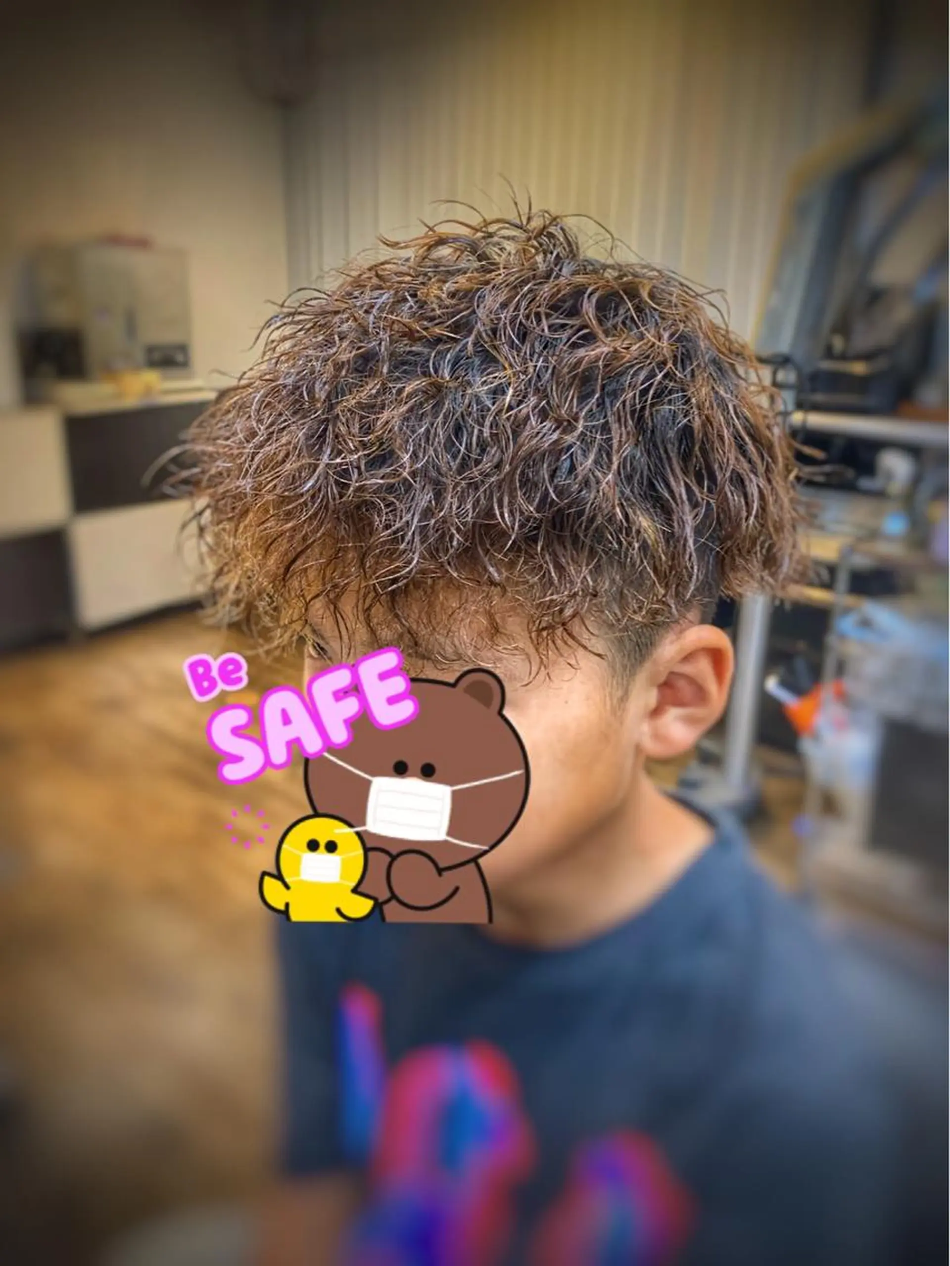 ショート パーマ メンズ キッズ メンズパーマ ツイストスパイラルパーマ スパイラルパーマ ガイズヘアー133所属・二本木 秀成のヘアスタイル