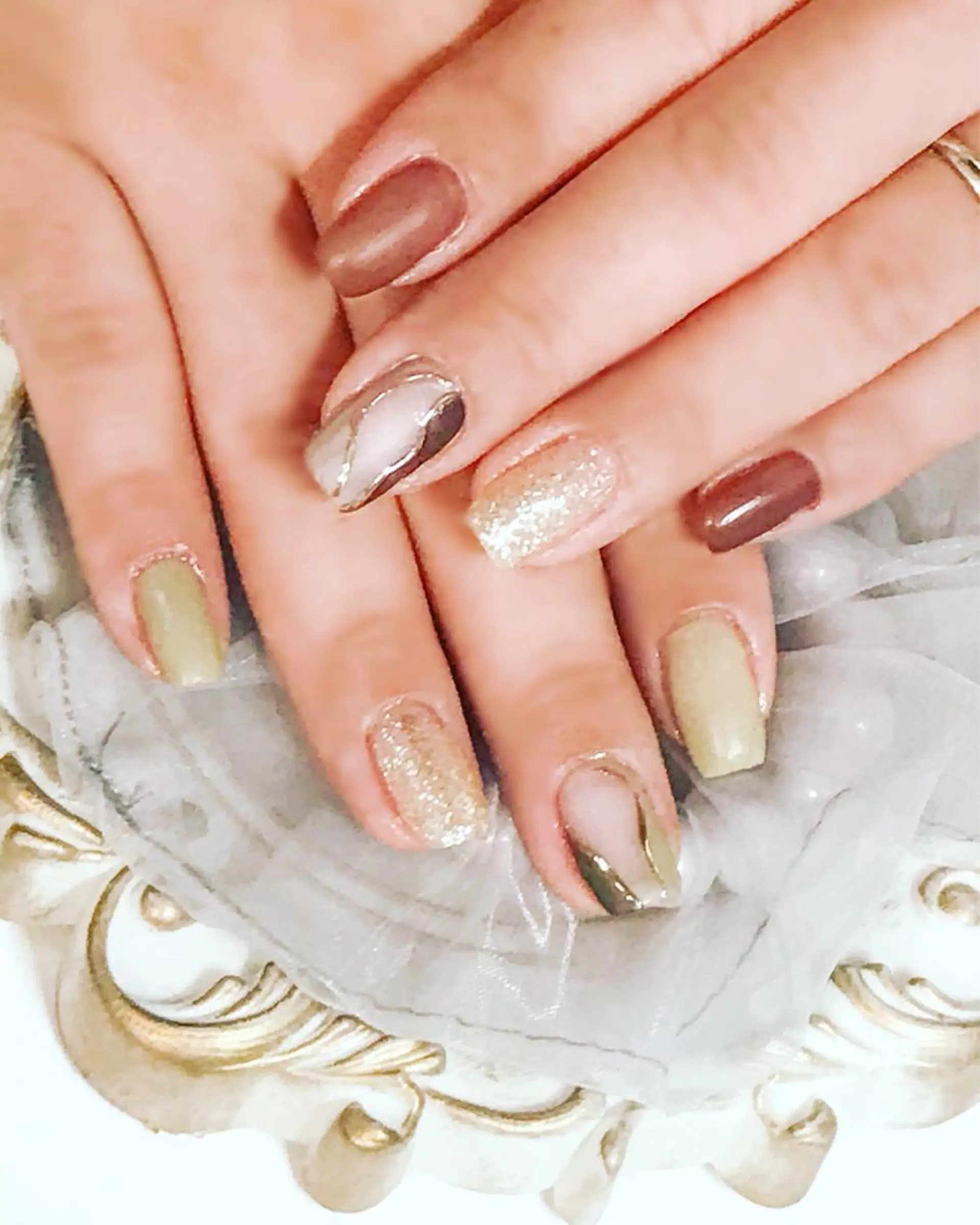 ネイル ブラウン ジェルネイル マットネイル シンプルネイル Nyanco Nailのネイルデザイン