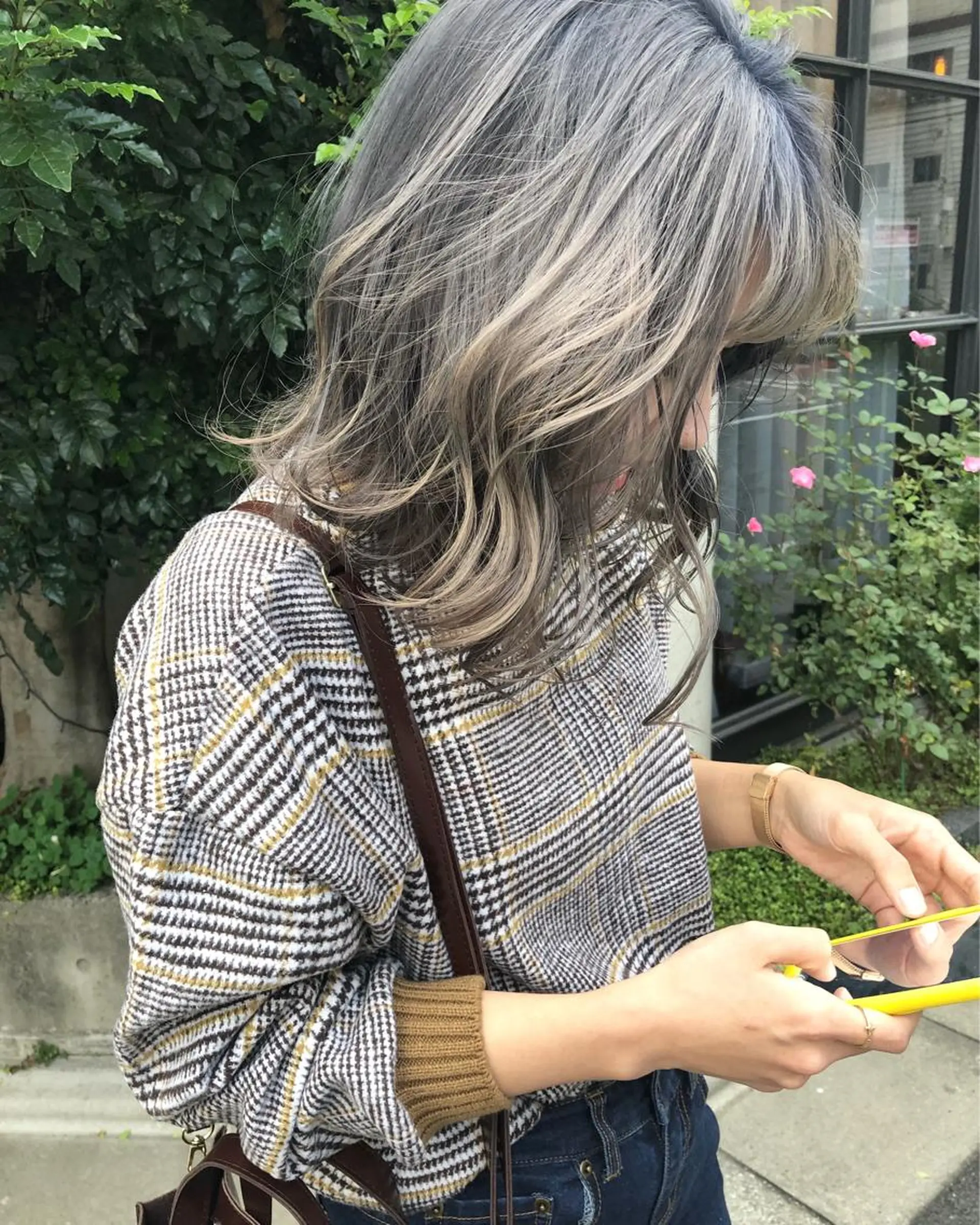セミロング ヘアアレンジ カット ヘアカラー トリートメント 韓国風×透明感カラー 髪質改善オタベシンヤのヘアスタイル