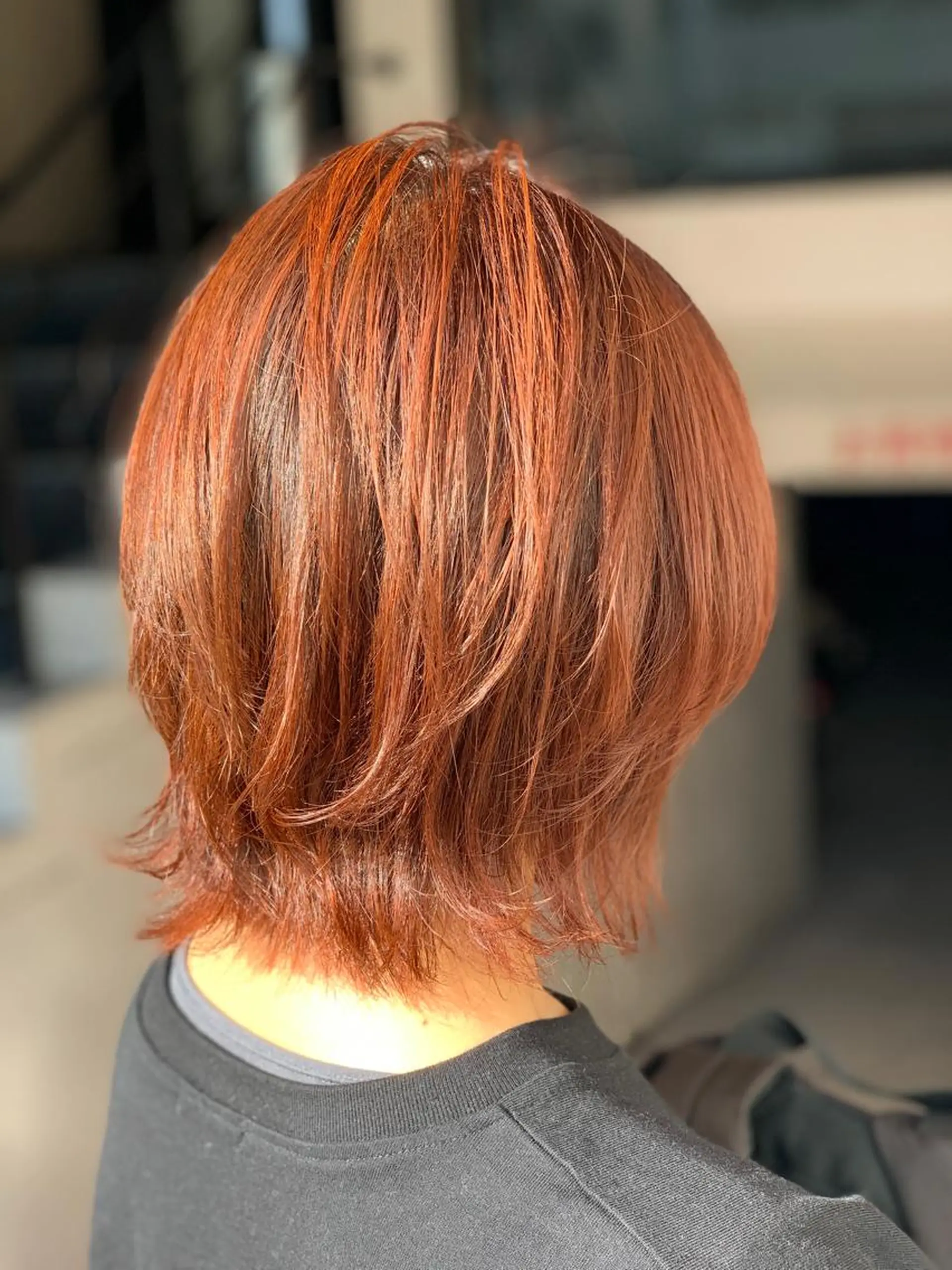 ミディアム カラー オレンジ レイヤーカット カット ヘアカラー トリートメント IORI #韓国ヘア#髪質改善のヘアスタイル