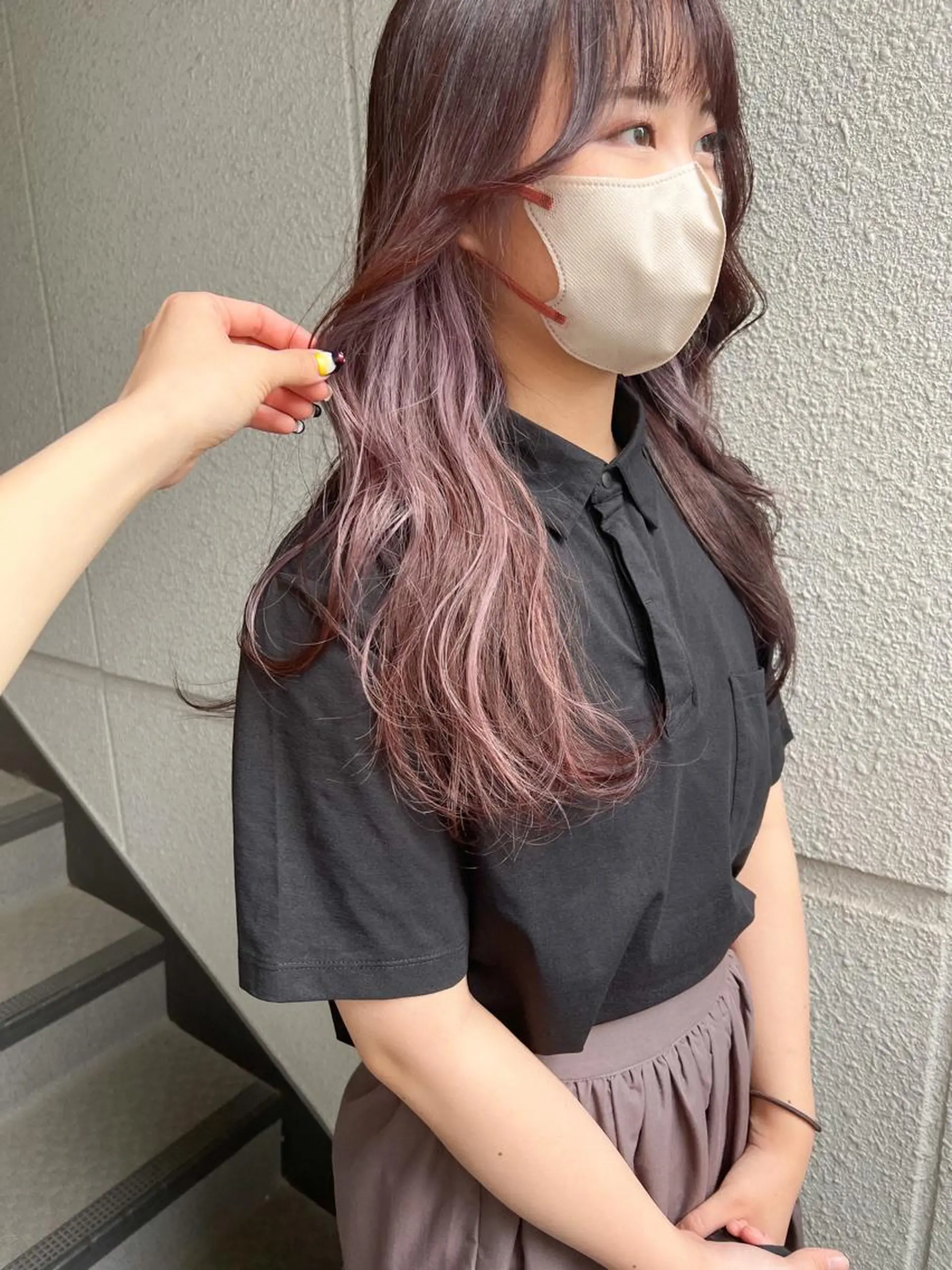 ロング カラー イヤリングカラー ピンクカラー ヘアカラー カラーパティシエ facce🌼ikoのヘアスタイル