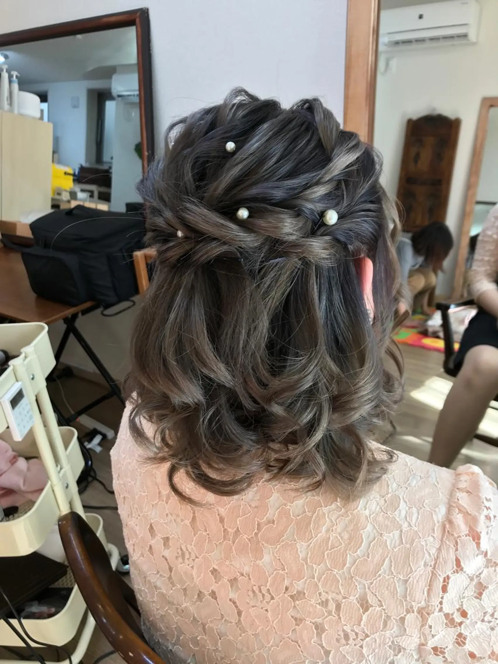 ミディアム ヘアアレンジ ハーフアップ ヘアメ/着付け 清水玲歌のヘアスタイル