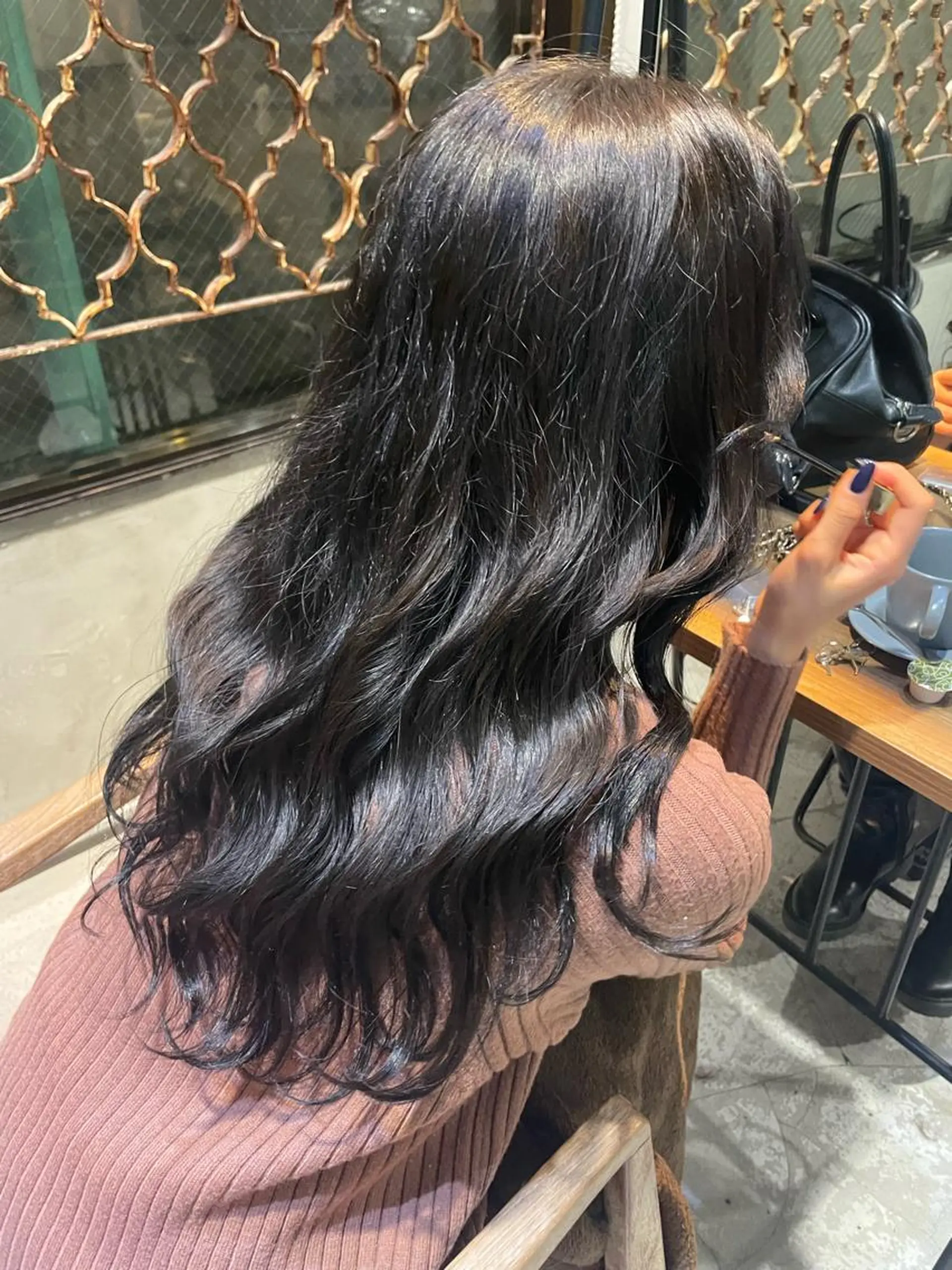 ロング カラー ヘアアレンジ 黒髪 ブルーカラー ブルーブラック ヘアカラー トリートメント ヘアセット 🍀艶髪・透明感🍀 TATSUKIのヘアスタイル