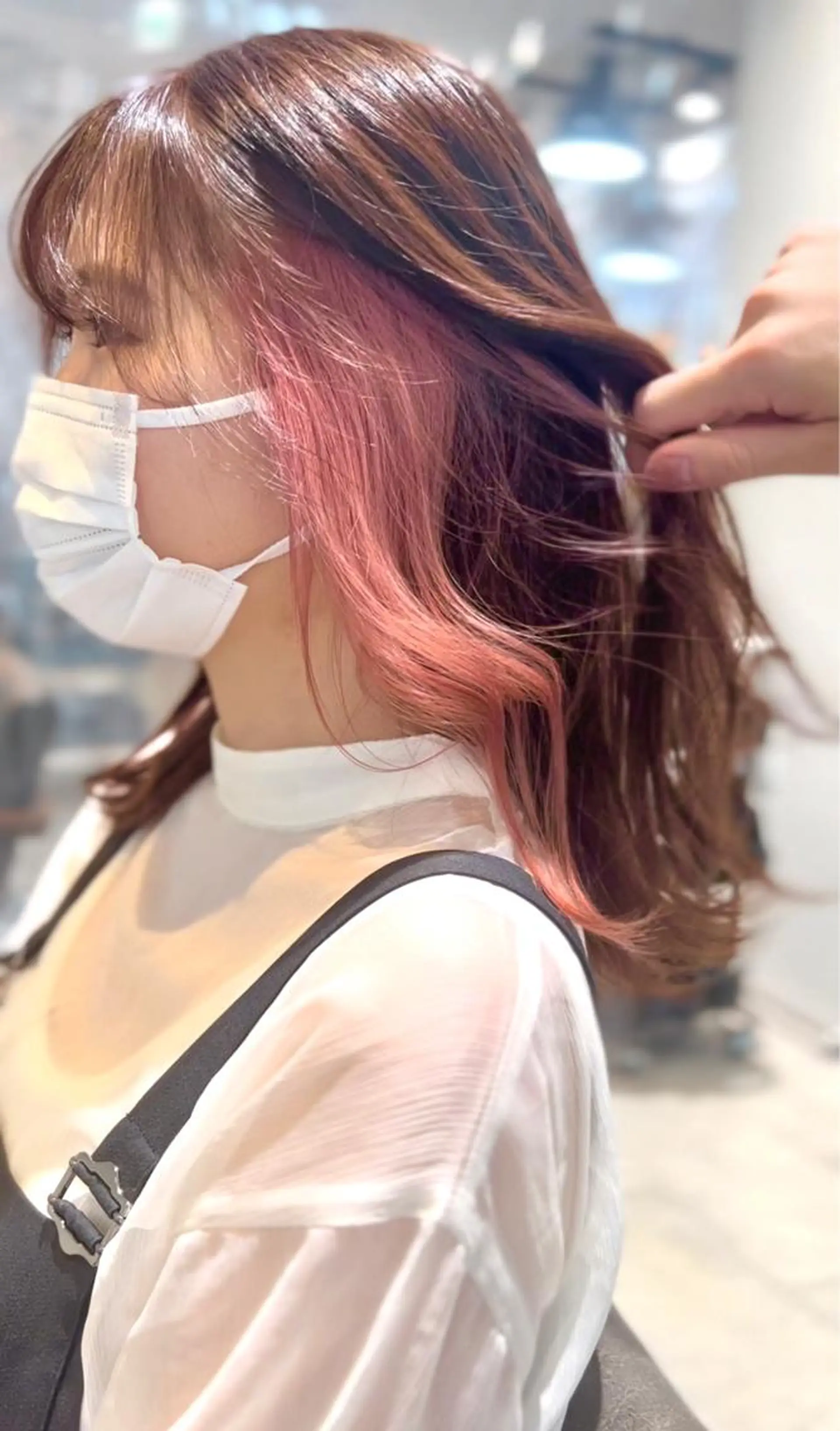 セミロング カラー ヘアアレンジ ネイル ヘアカラー トリートメント ヘッドスパ ヘアセット 🌈インナーカラー ‘ショウマ’🌈のヘアスタイル