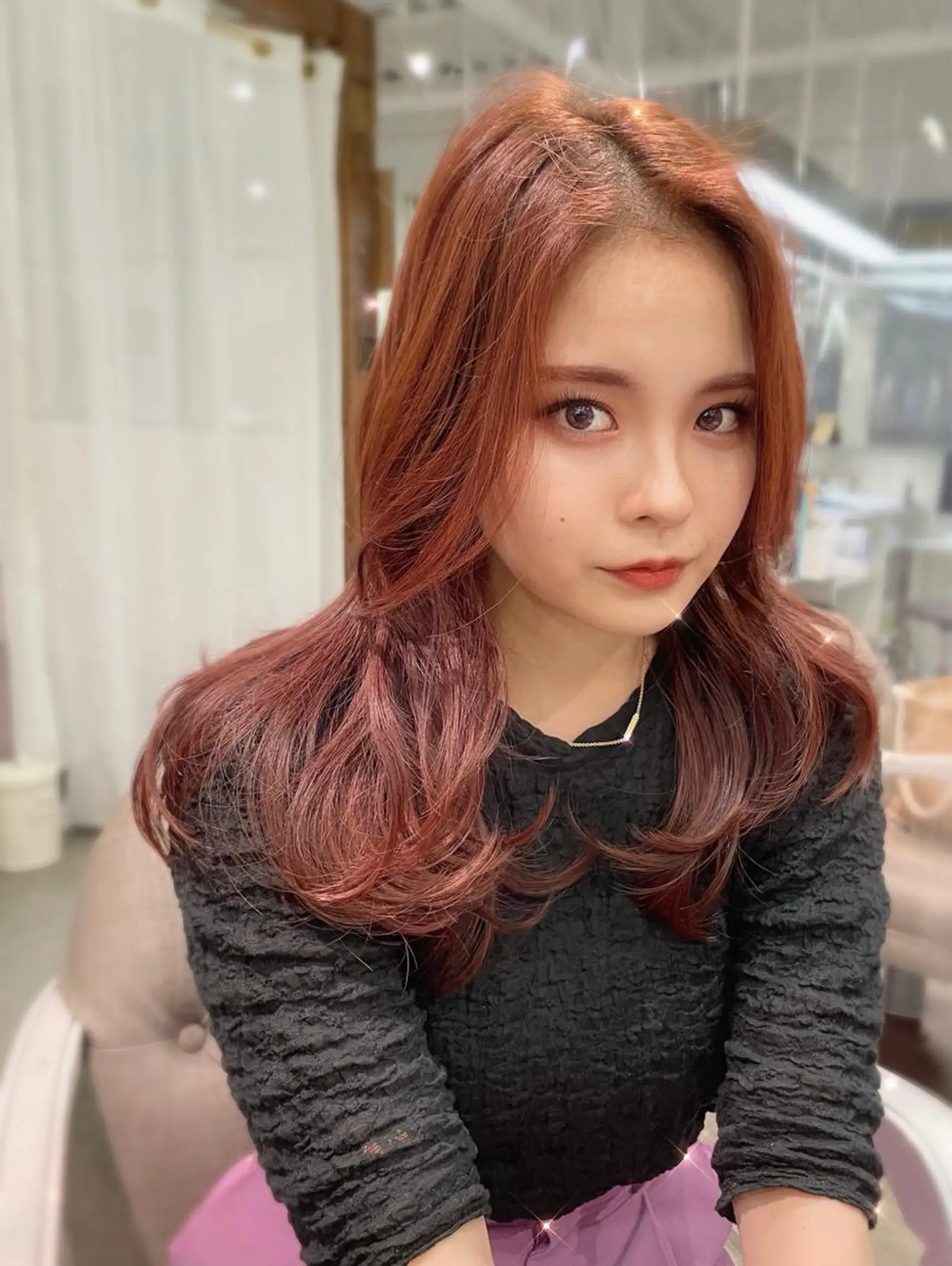 ロング ヨシンモリ 韓国風ヘア オルチャンヘア カット トリートメント 韓国/レイヤー NOISM天王寺のヘアスタイル