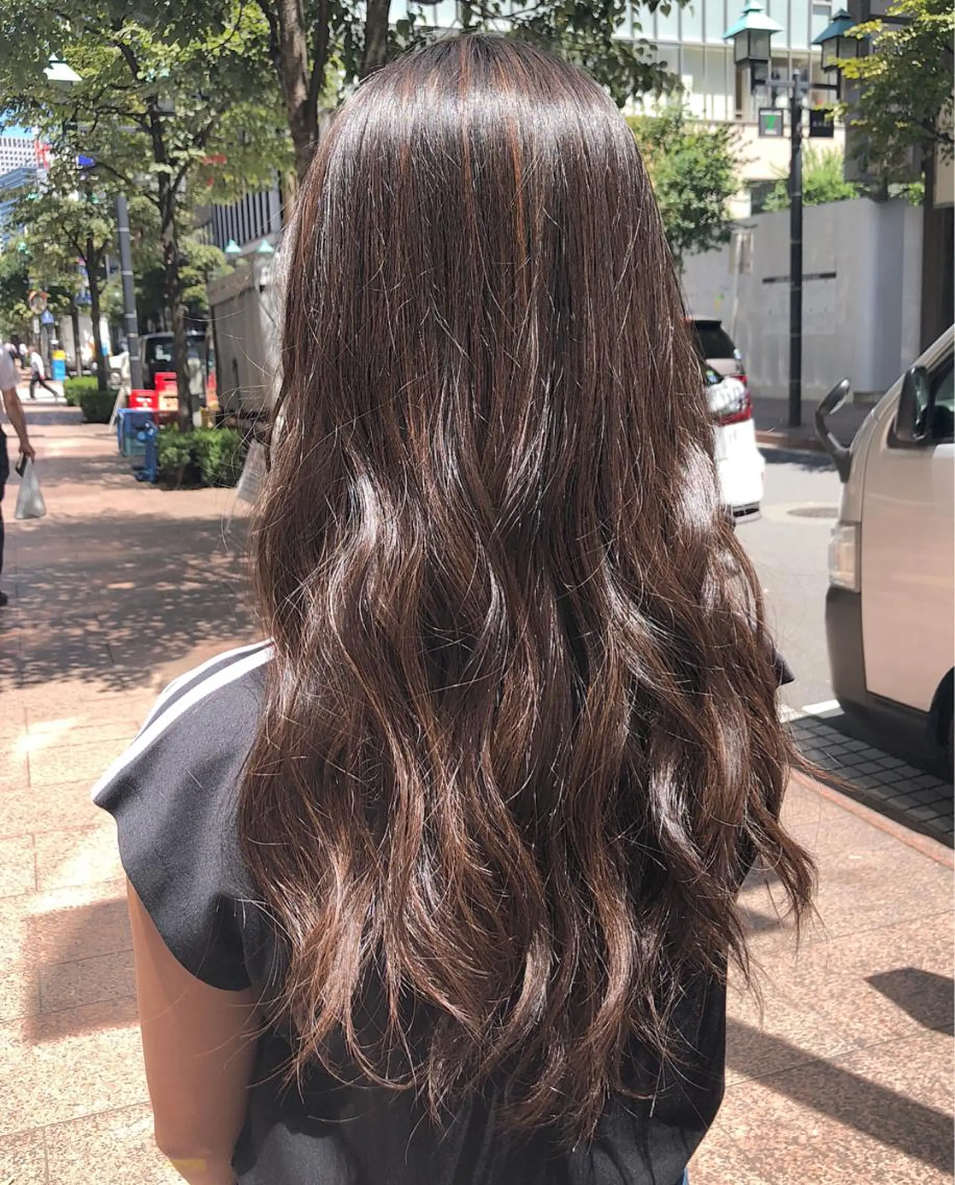 ロング ハイライト レイヤーカット salowin 原宿 aroa所属・韓国／ハッシュカット ／透明感カラー／金野のヘアスタイル