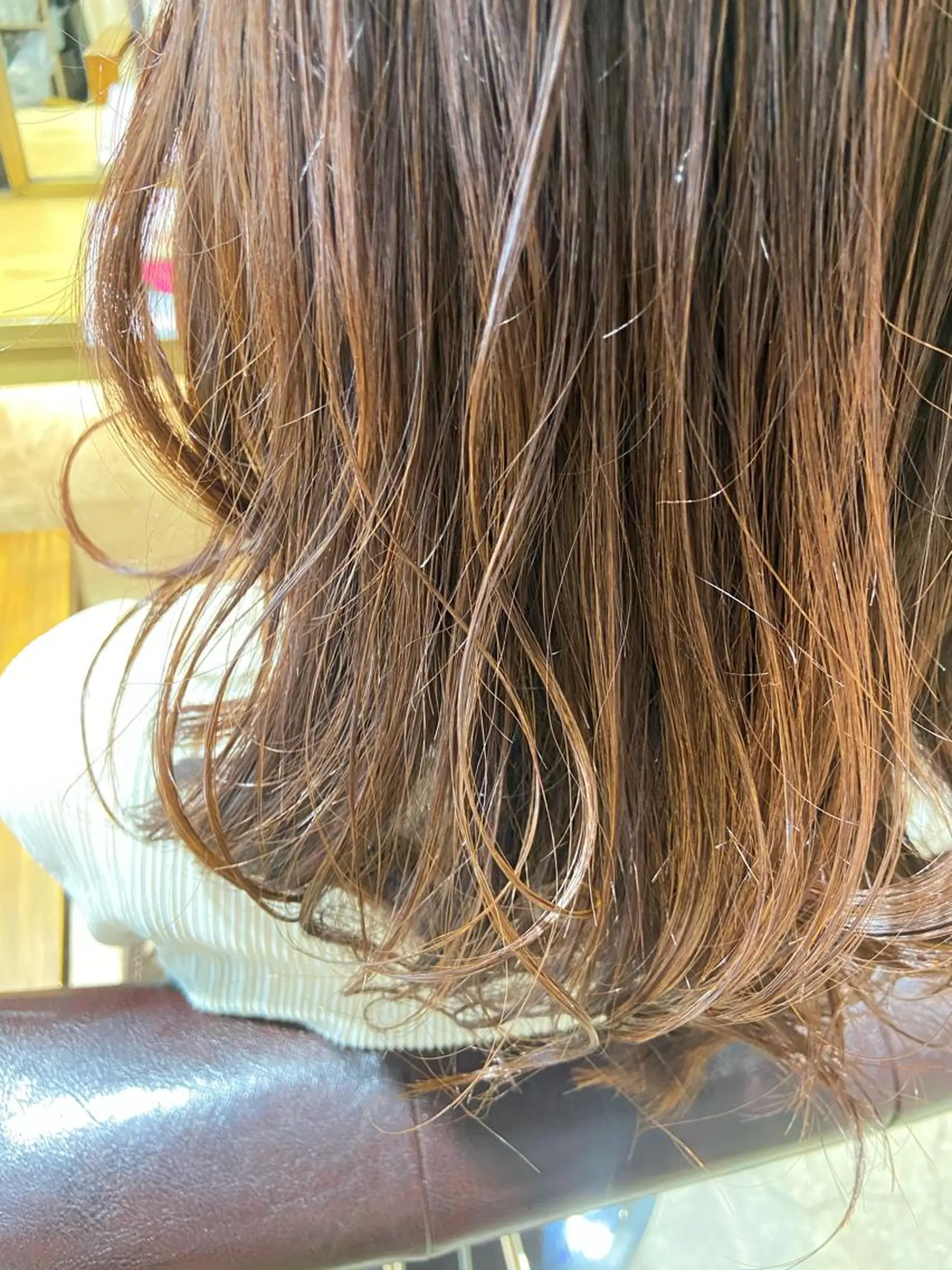 ミディアム カラー ヘアアレンジ 結婚式・ブライダル ミディアムパーマ ベージュカラー 黒髪 ネイビーカラー ヘアカラー トリートメント ＊ヘッドスパ＊ 保田   遥＊のヘアスタイル