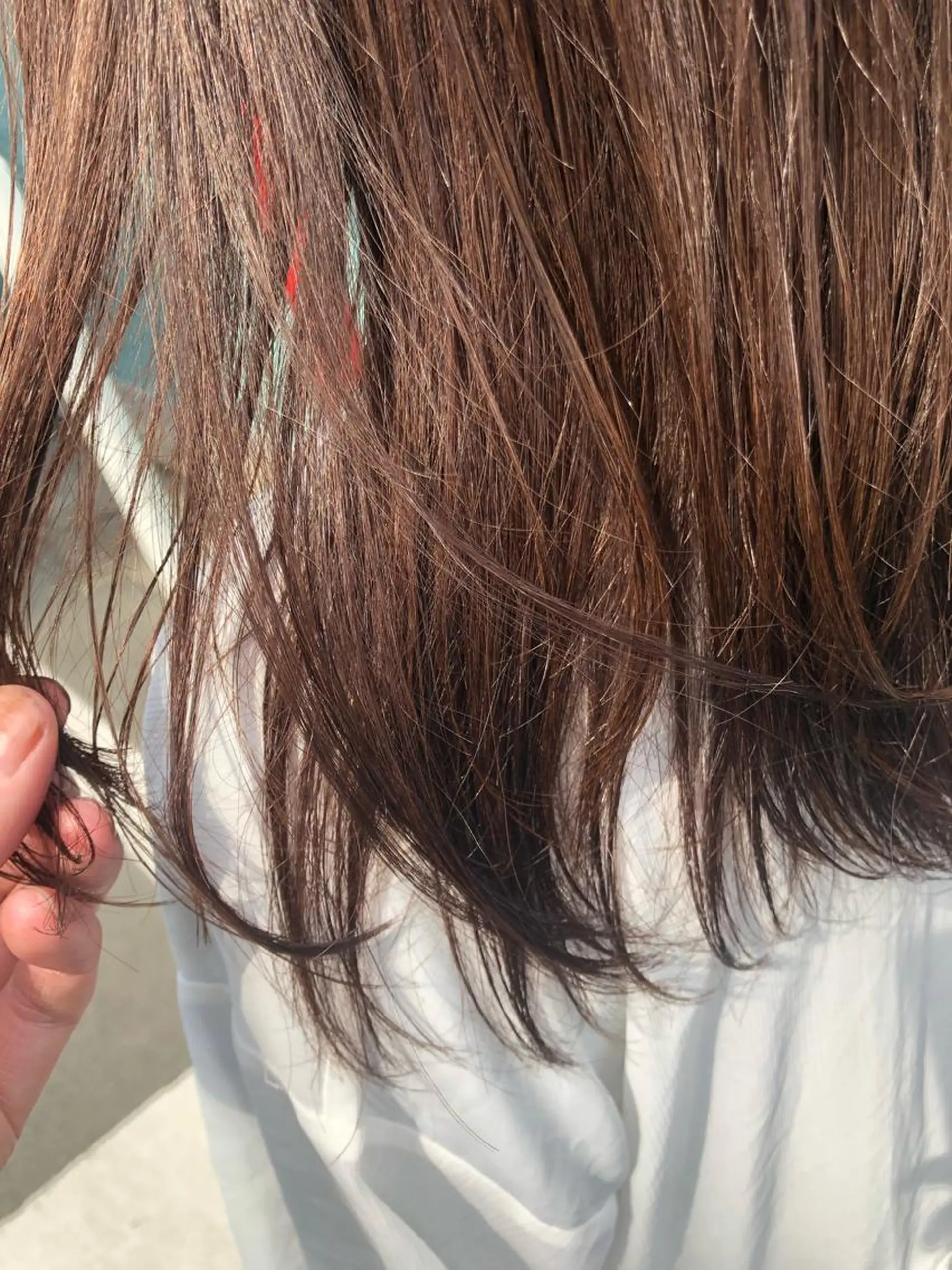 ミディアム カラー パーマ ヘアアレンジ バレイヤージュ ベージュカラー ブリーチ ショコラベージュ 透明感カラー 【ツヤ髪美容師】 ツダケイスケのヘアスタイル