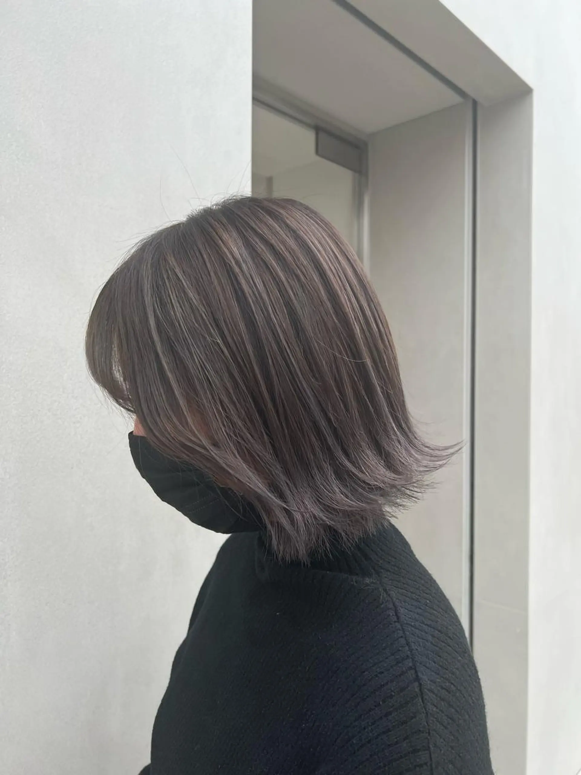 ミディアム カラー バレイヤージュ ラベンダーカラー レイヤーカット 🦄Rena 🦄のヘアスタイル