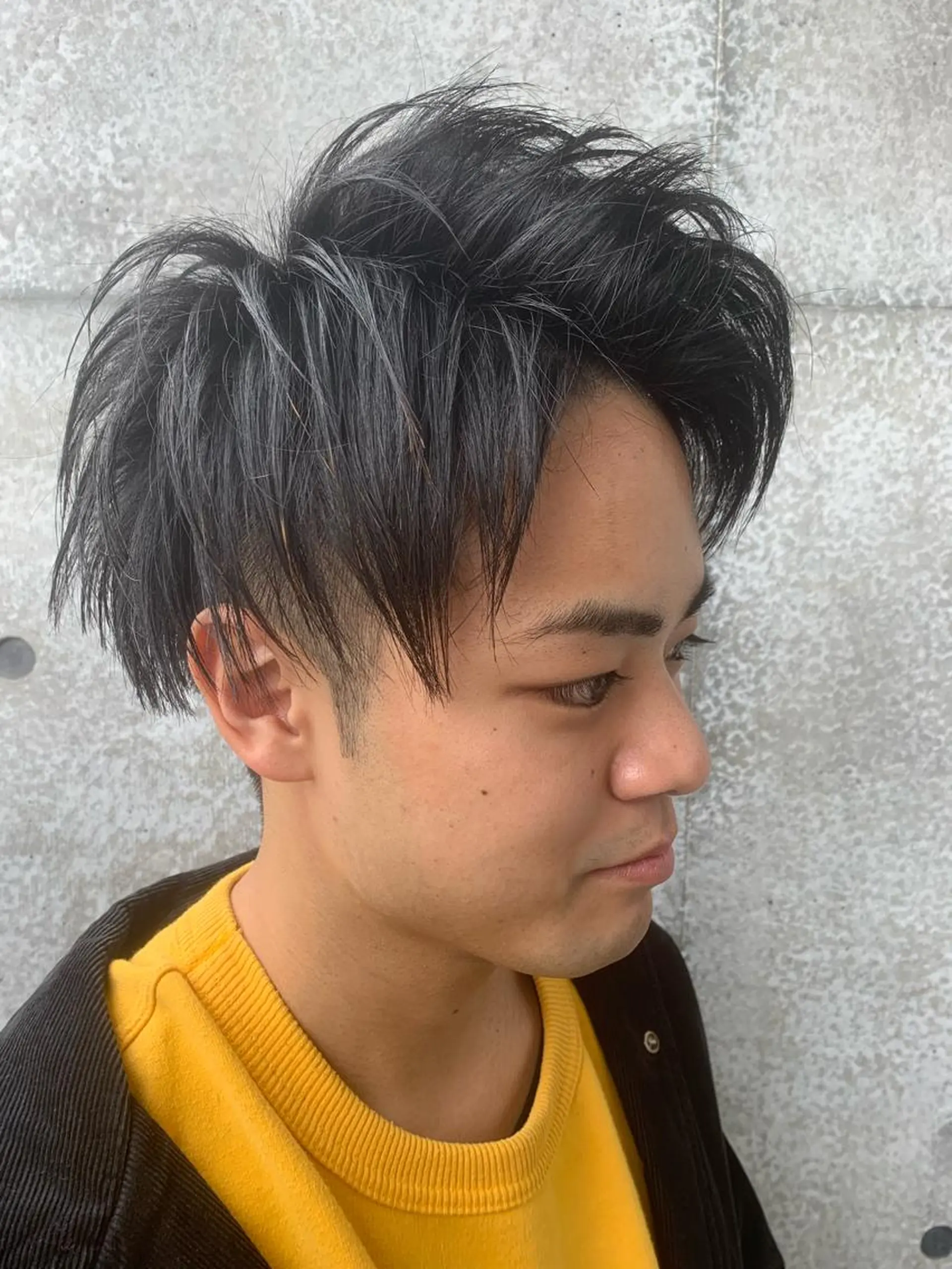 ショート カラー メンズ メンズパーマフェード シモジタカヒロのヘアスタイル