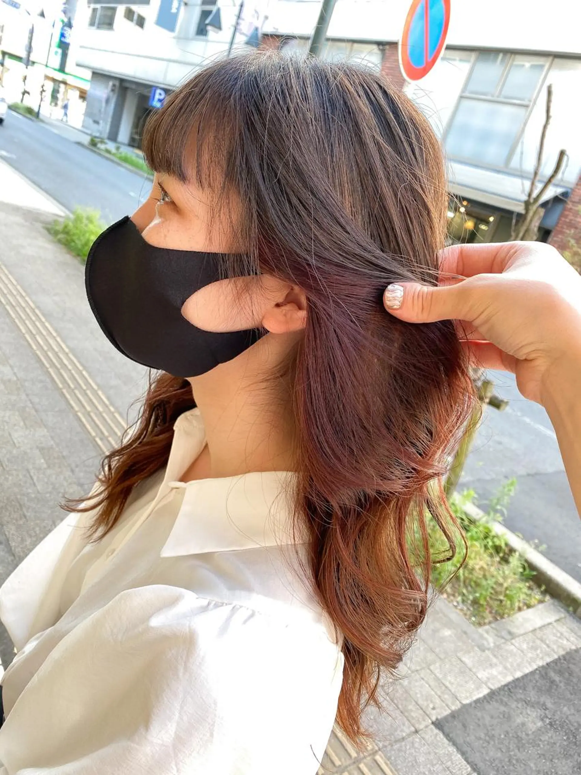 ロング カラー カット ヘアカラー トリートメント 韓国風デザイン 💐MIZUKI💐のヘアスタイル