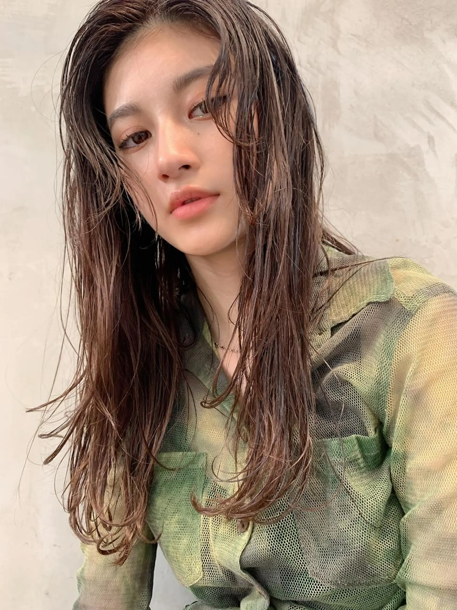 セミロング ヘアカラー 小顔レイヤー×コンパ クトボブ/林隆平のヘアスタイル