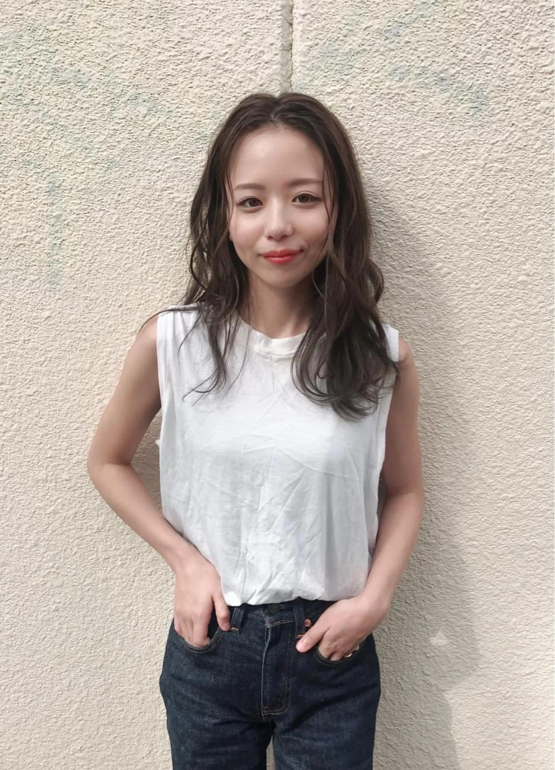 セミロング カラー アッシュ オリーブアッシュ レイヤーカット ♡ma ki♡のヘアスタイル