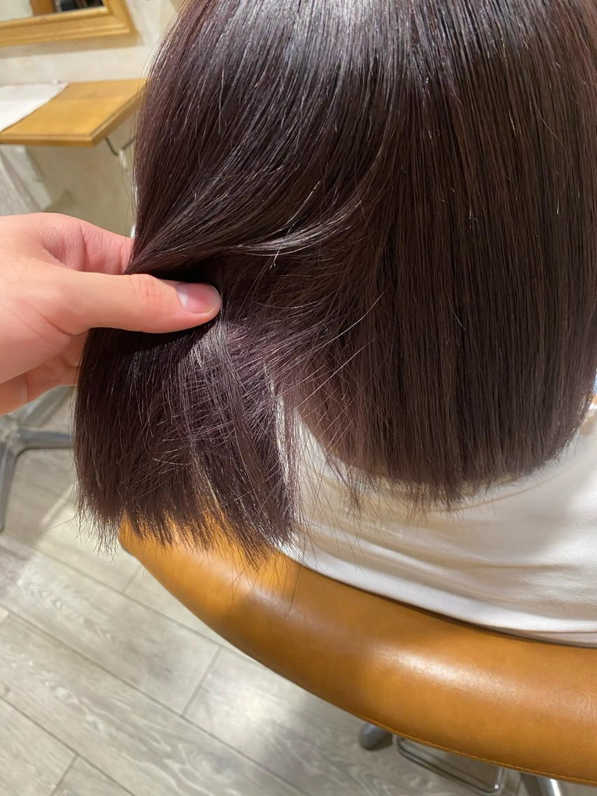 カラー ブリーチ ラベンダーカラー ラベンダーグレー 安部 真輝のヘアスタイル
