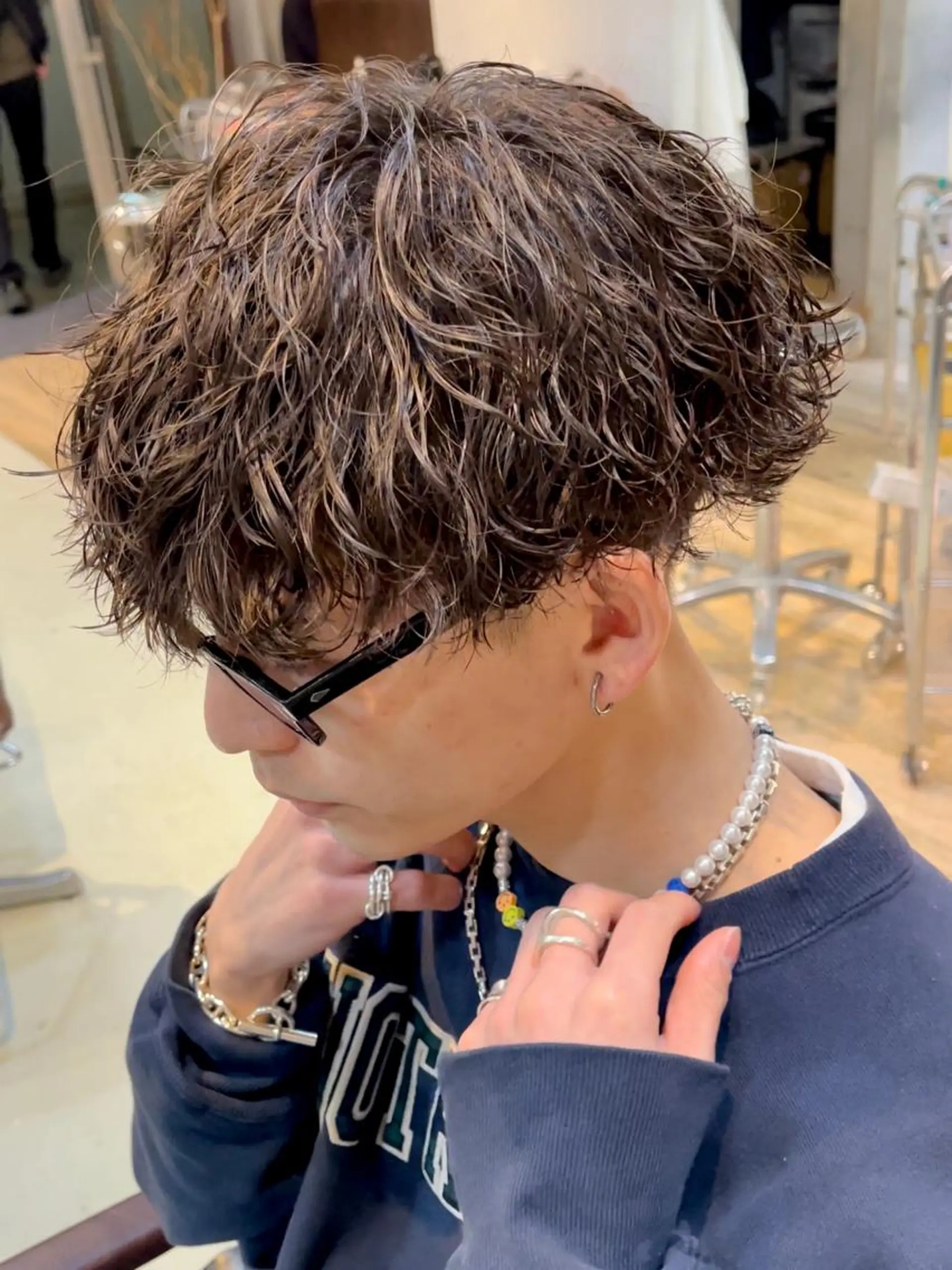 ショート メンズ メンズパーマ 波巻きパーマ fifth リュウセイのヘアスタイル
