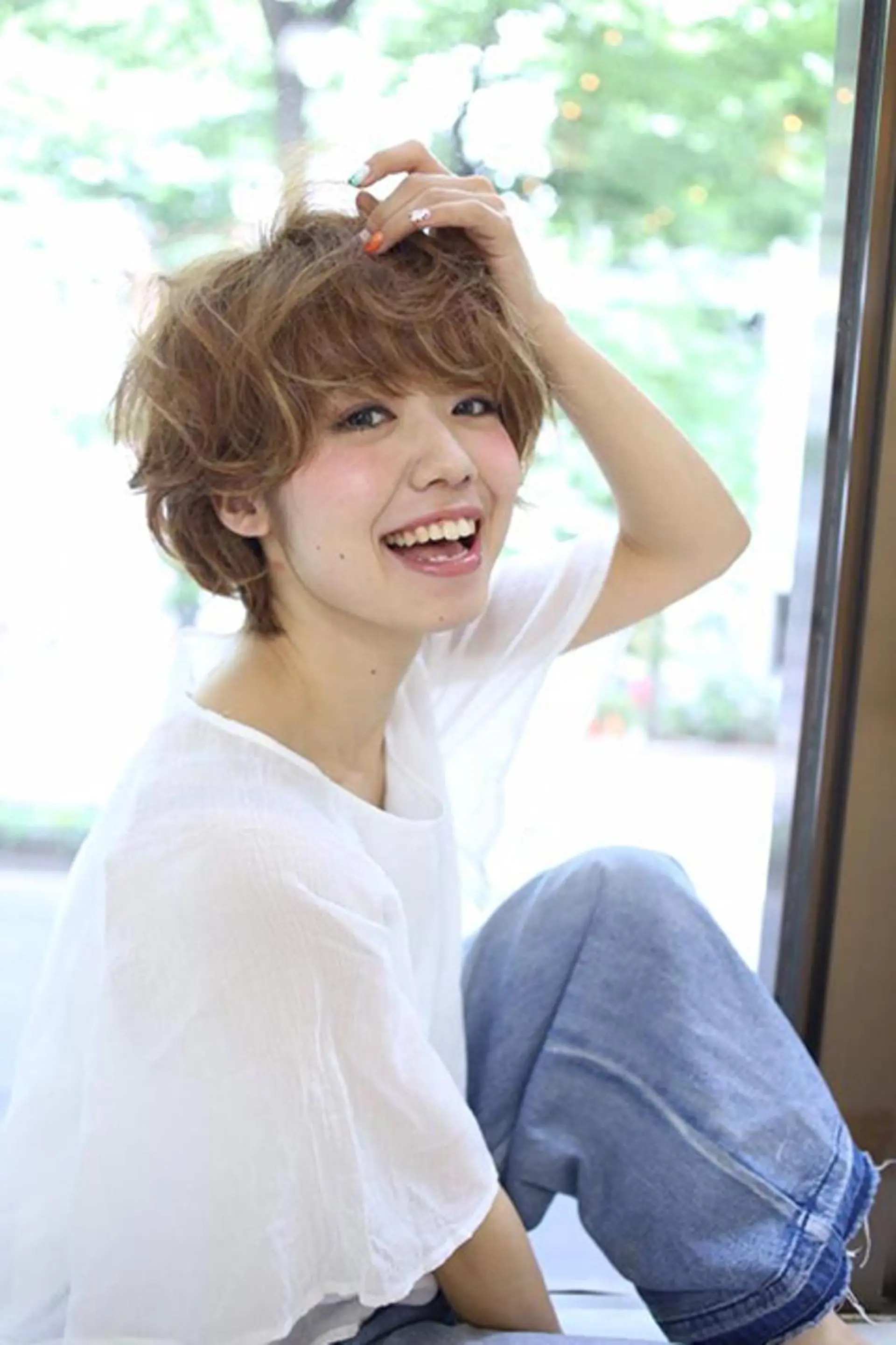 ショート 🩵盛れる韓国ヘア 🩵うるつやカラーのヘアスタイル