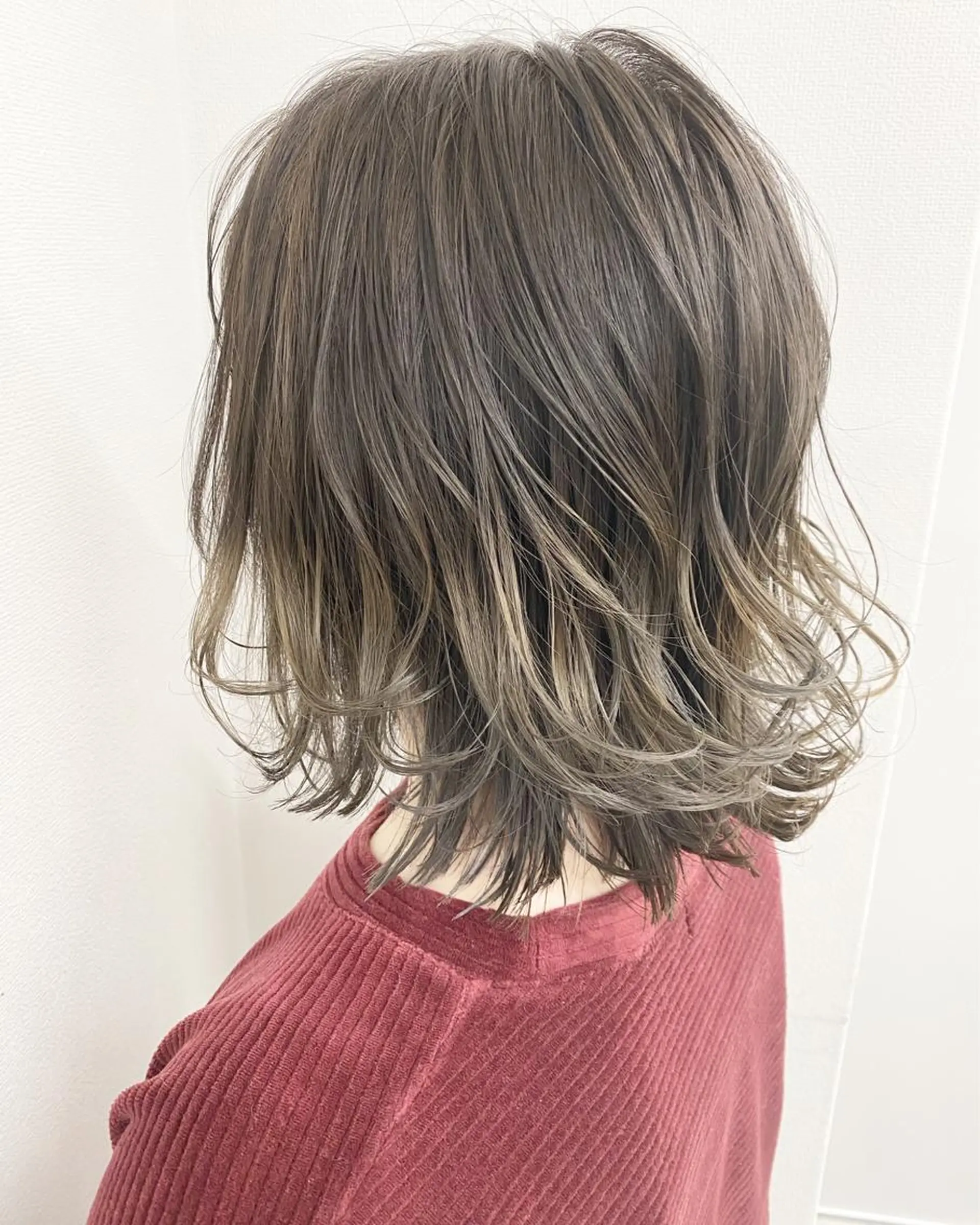 ミディアム カット ヘアカラー トリートメント ミルクティーカラー 🌈店長クボのヘアスタイル