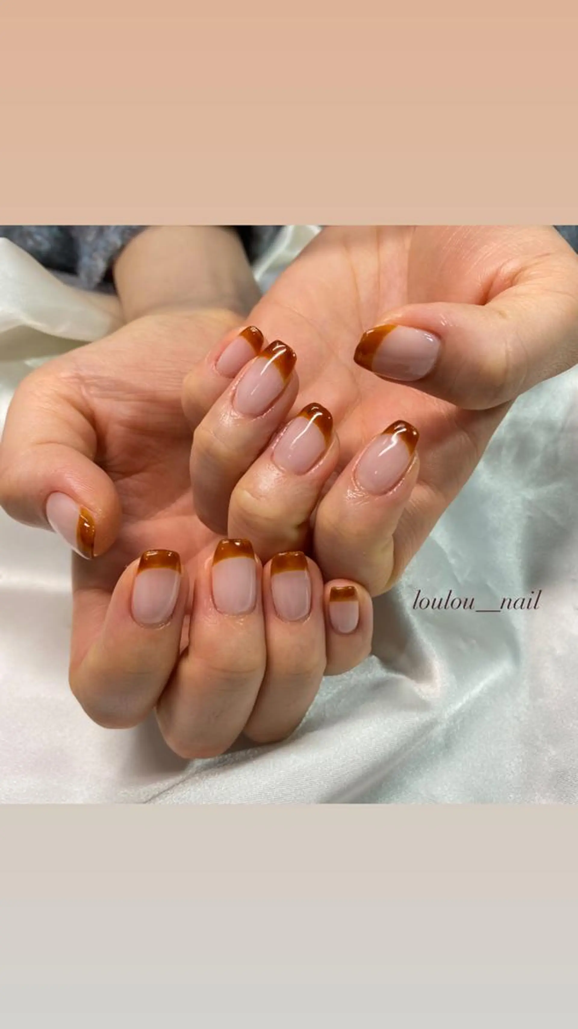 ネイル べっ甲ネイル フレンチネイル ハンドネイル ハンドケア loulou _nail所属・葛西 知佳のネイルデザイン