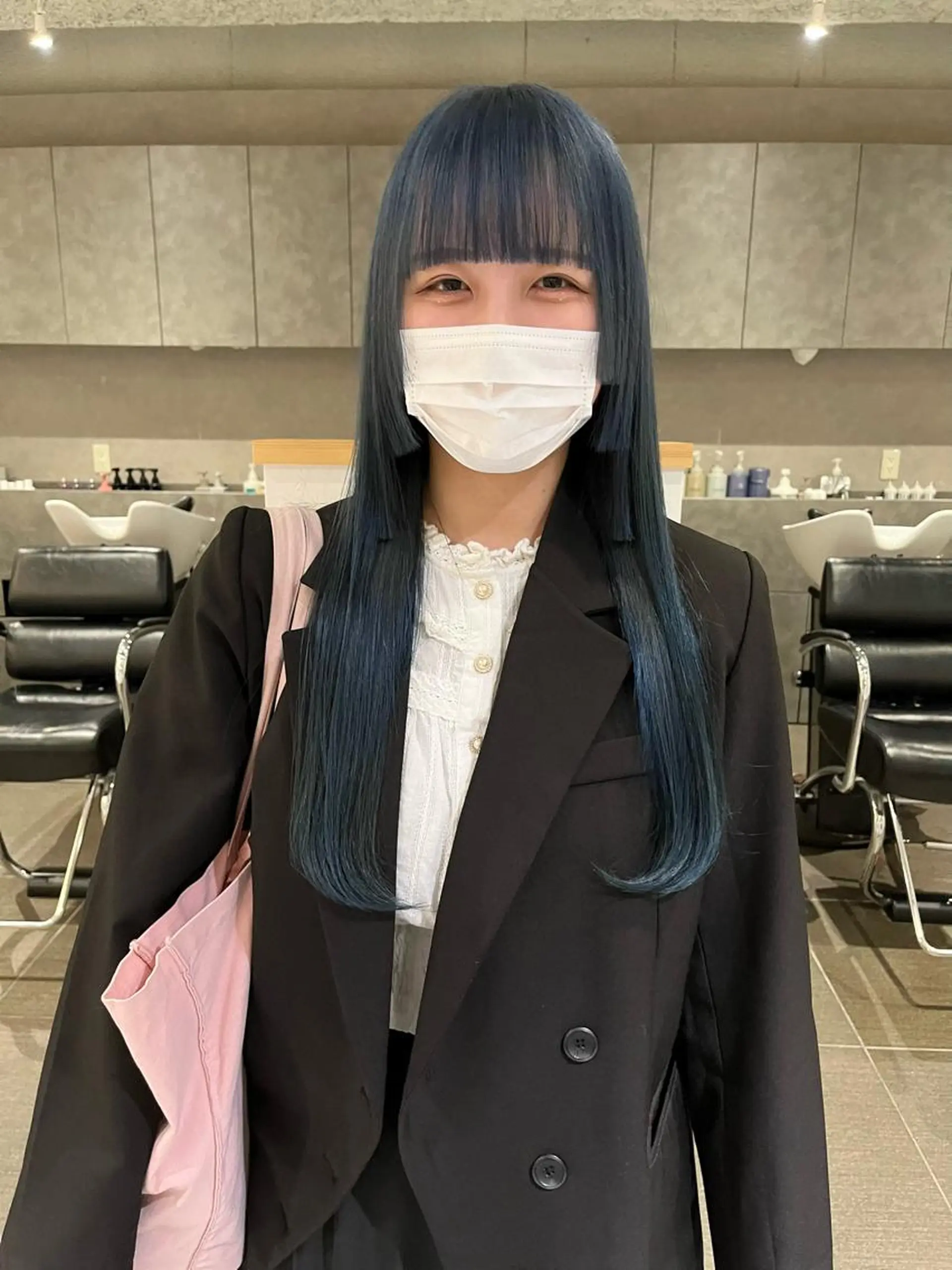 ロング カラー ブリーチ ブルーカラー ケアブリーチ ダブルカラー ハイトーンカラー カット ヘアカラー ショート/パーマ/ カラー/FUKOのヘアスタイル
