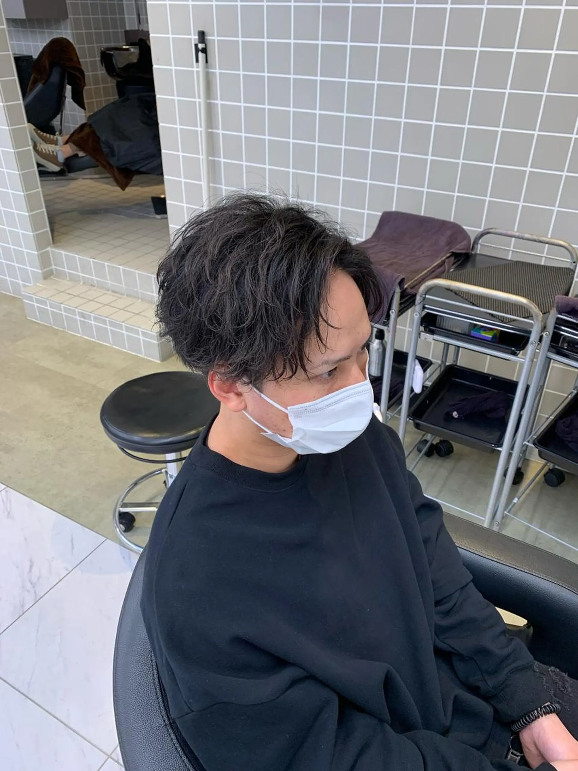 ショート カラー パーマ メンズ カット パーマ トリートメント ヘッドスパ ヘアセット ✨メンズウルフ特化 美容師タイガ✨のヘアスタイル