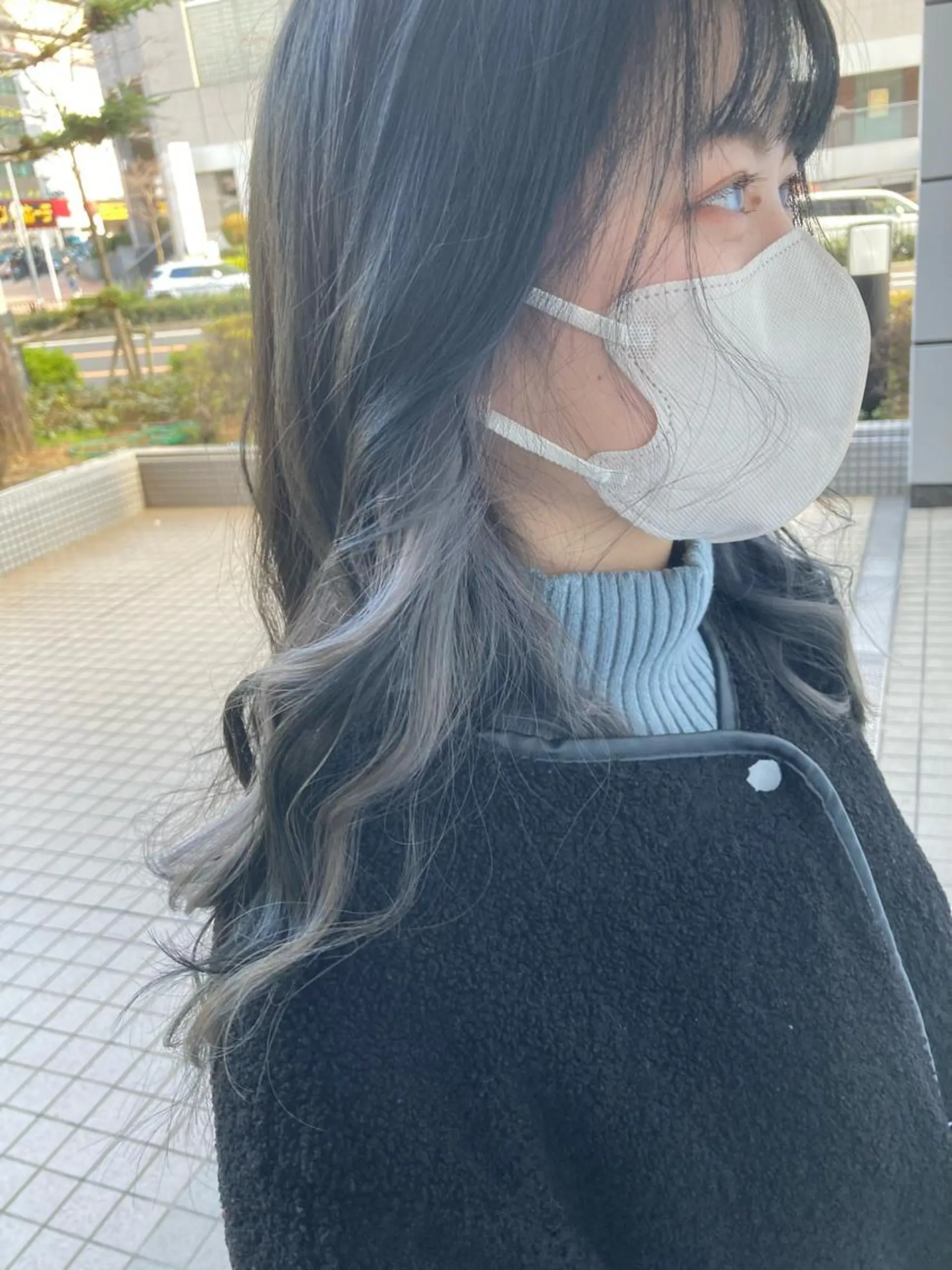 セミロング カラー インナーカラー ラベンダーカラー カット ヘアカラー トリートメント SHAFT Ieiriのヘアスタイル