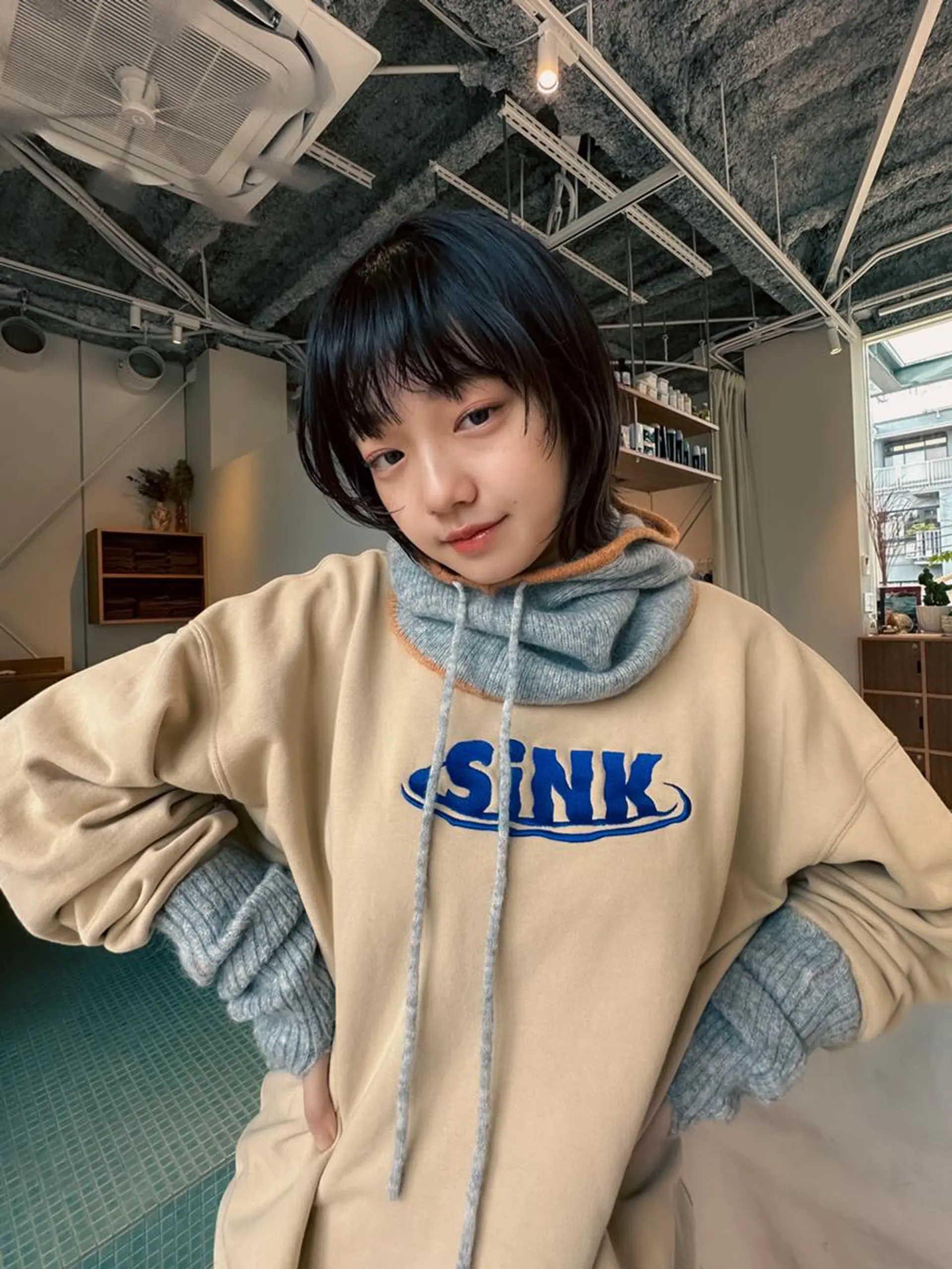 セミロング 縮毛矯正 トリートメント 五屋 美咲のヘアスタイル