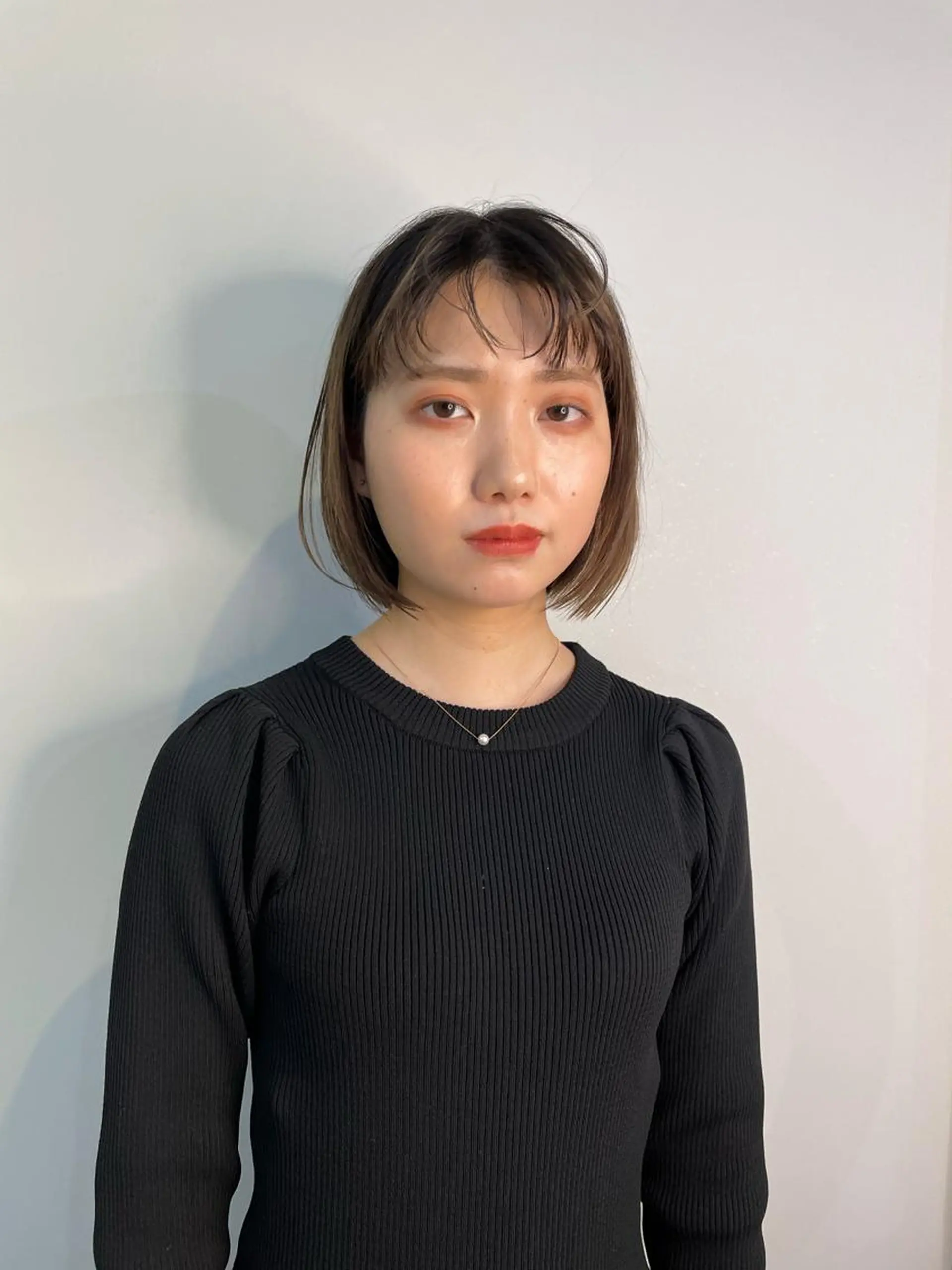 ショート カラー ボブ パーマ＊ 顔まわり似合わせのヘアスタイル