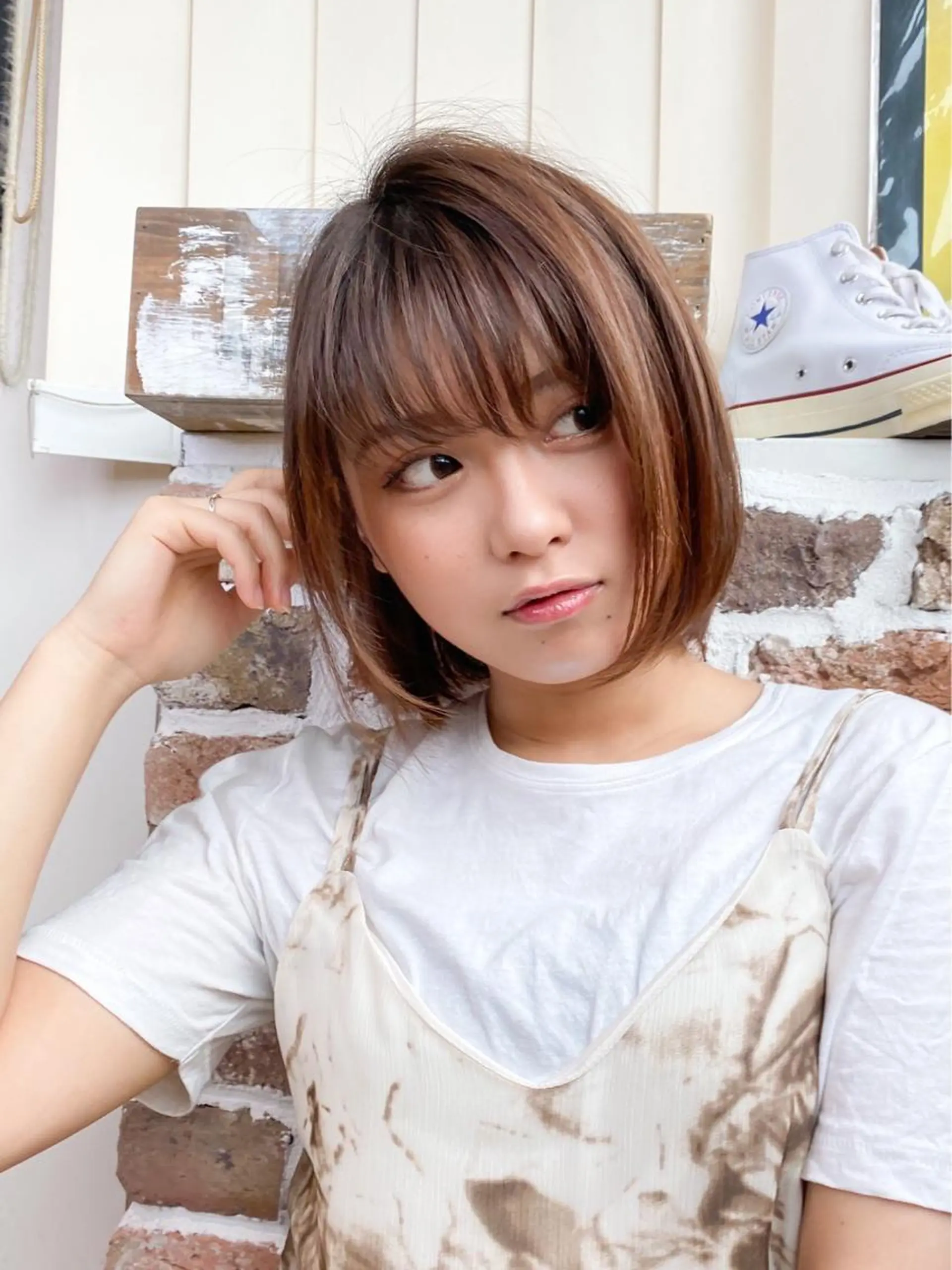 ショート ショートボブ ボブ シースルーバング ショートヘア カット ヘアカラー トリートメント ヘッドスパ ヘアセット 山口 竣也のヘアスタイル
