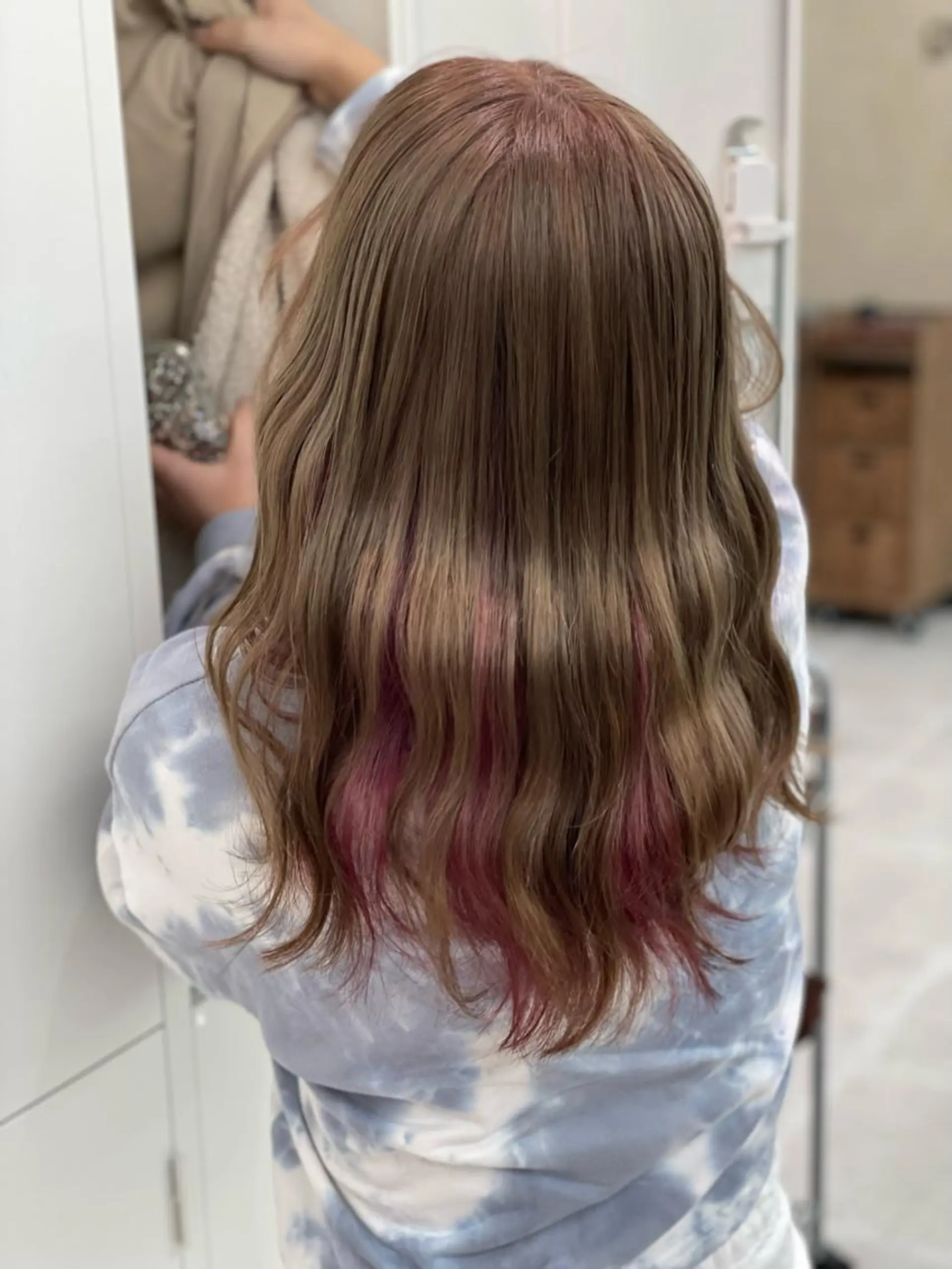 セミロング カラー ショーヤ/ブリーチ /バレイヤージュのヘアスタイル