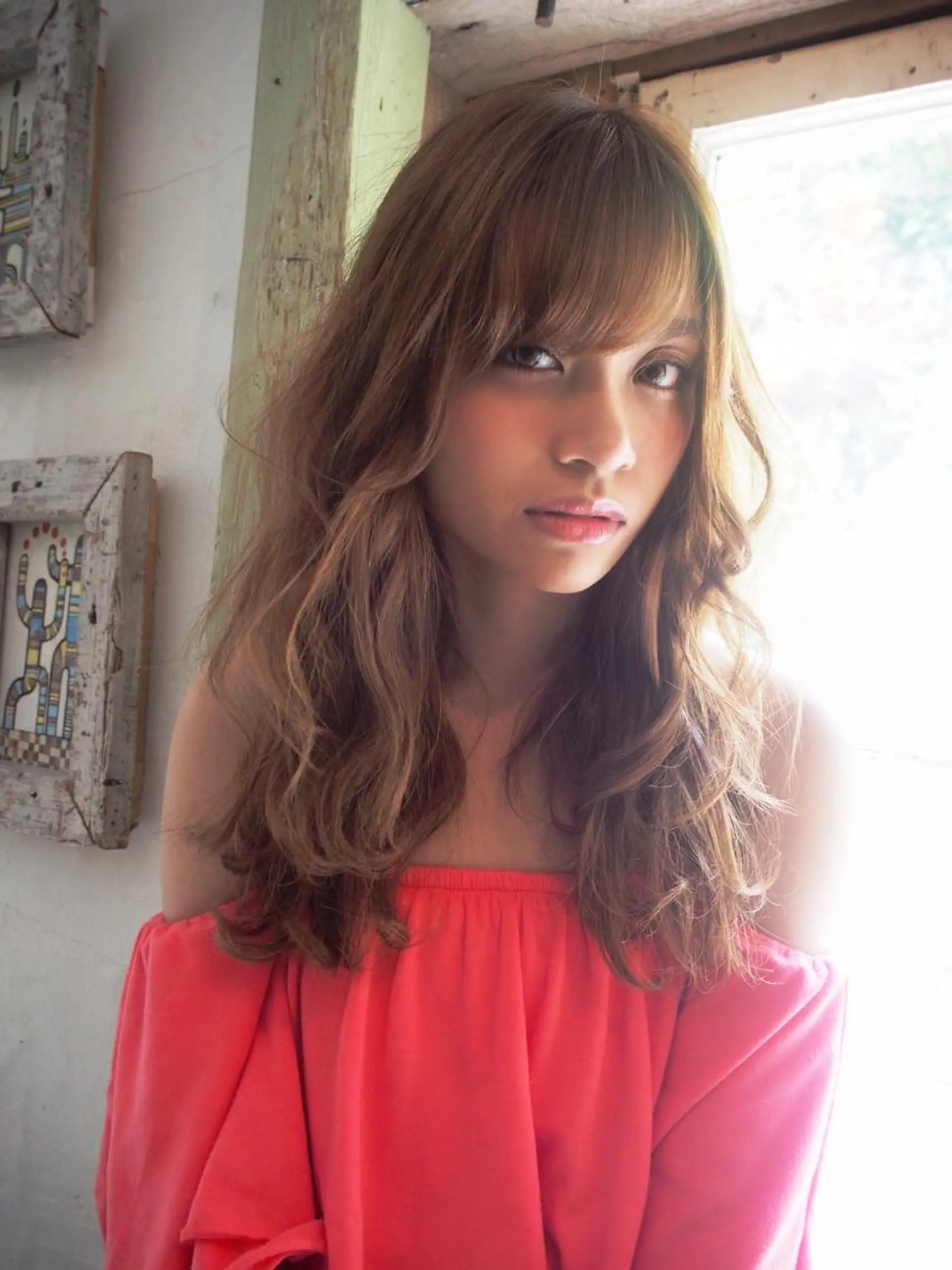 セミロング カラー ヘアアレンジ ベージュカラー ブリーチ 🌈髪質改善💕 縮毛矯正✨青木まで✨のヘアスタイル