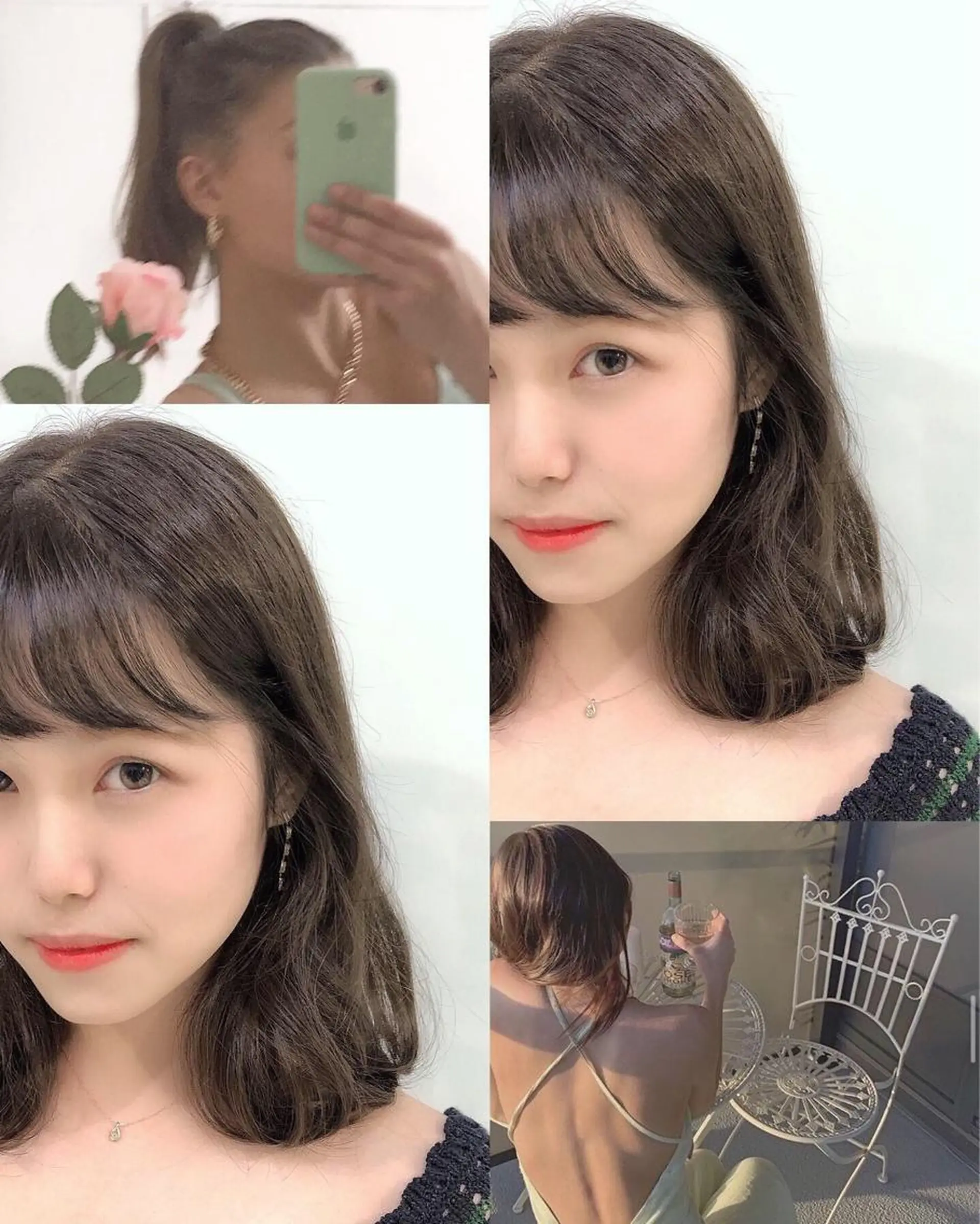 ミディアム カラー ヘアアレンジ 透明感カラー 関谷 あいみのヘアスタイル