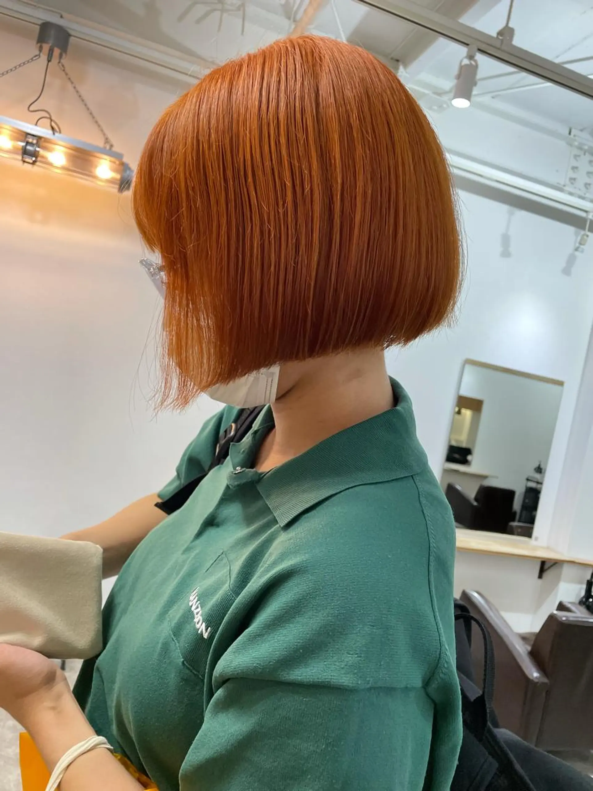 ショート カラー パーマ ヘアアレンジ メンズ キッズ ネイル マツエク・マツパ オレンジ カラーマツエク オレンジ カット ヘアカラー トリートメント パーマ/透明感カラー /ボブ/吉田一生のヘアスタイル