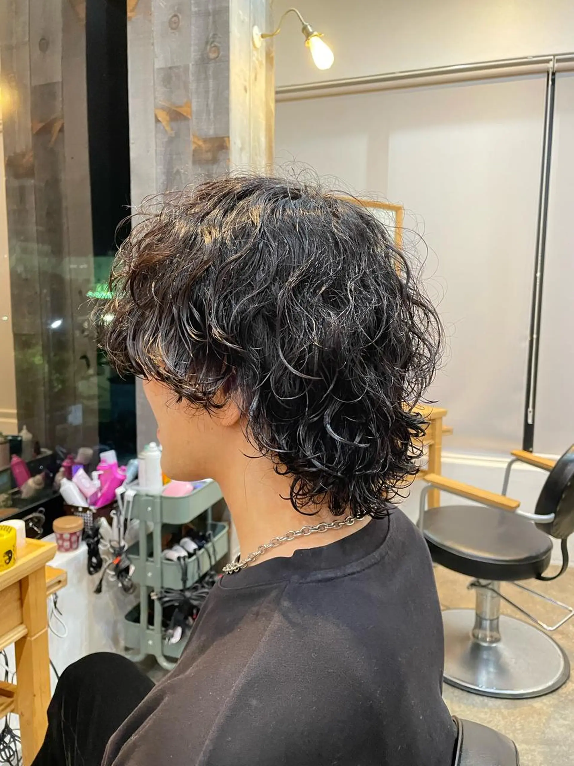 パーマ メンズ メンズパーマ 波巻きパーマ メンズウルフカット ウルフカット スパイラルパーマ カット パーマ ALLEN hair 京橋店のヘアスタイル